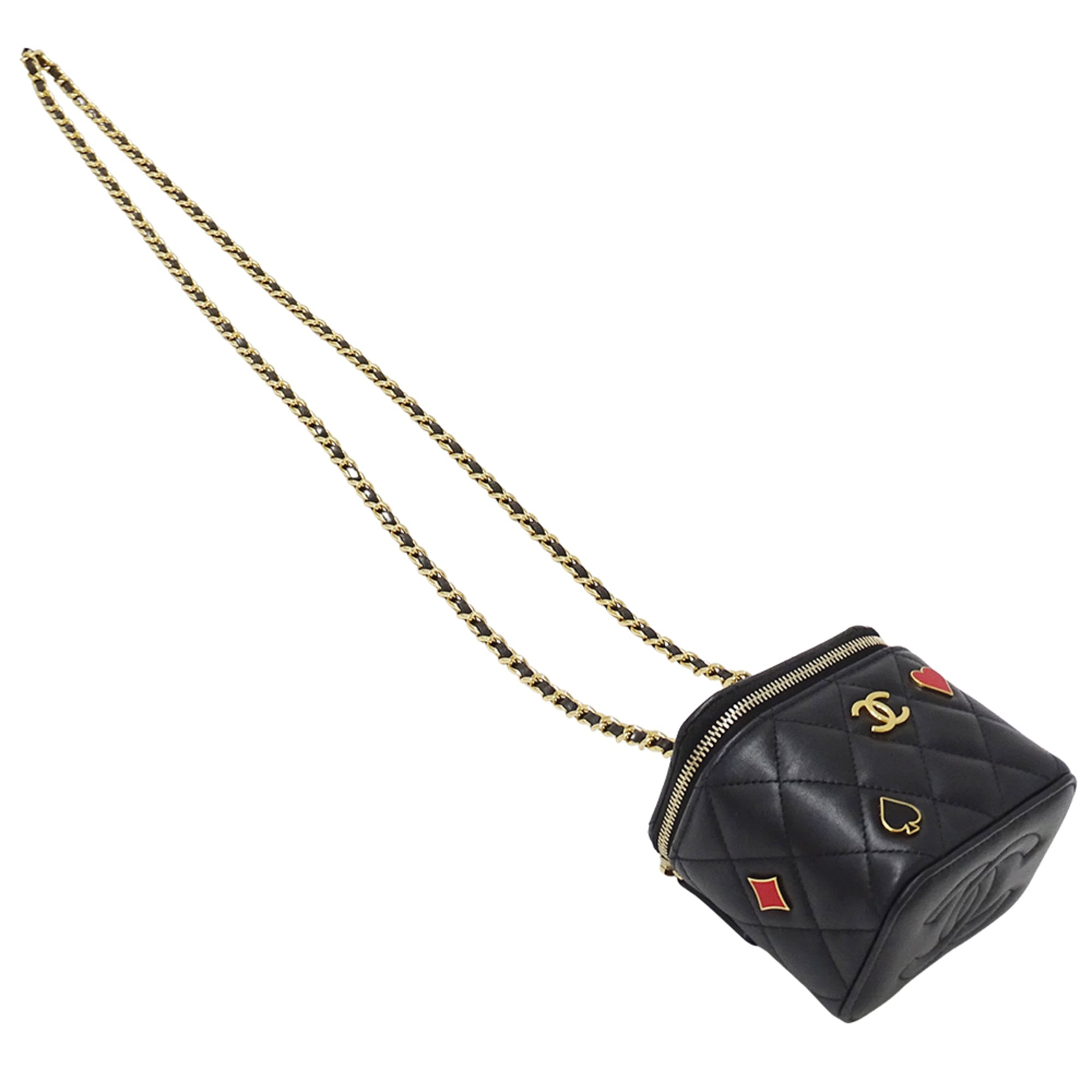 Chanel Black Leather Handbag Shoulder Bag (Pre-Owned)