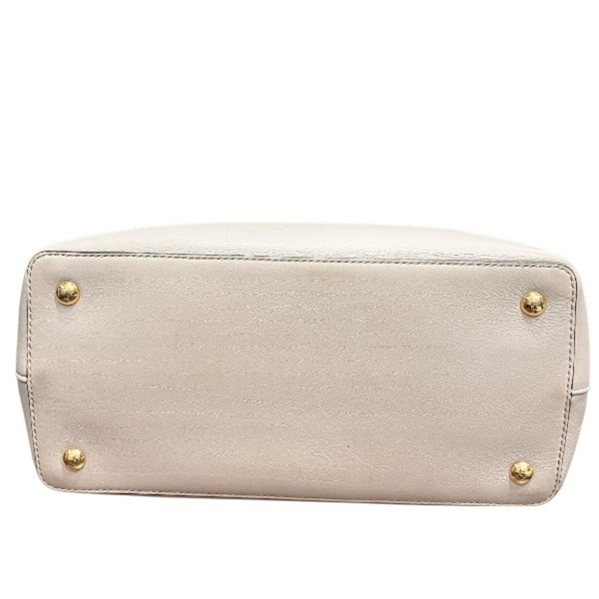 Fendi 2Jours Beige White Leather Handbag (Pre-Owned)