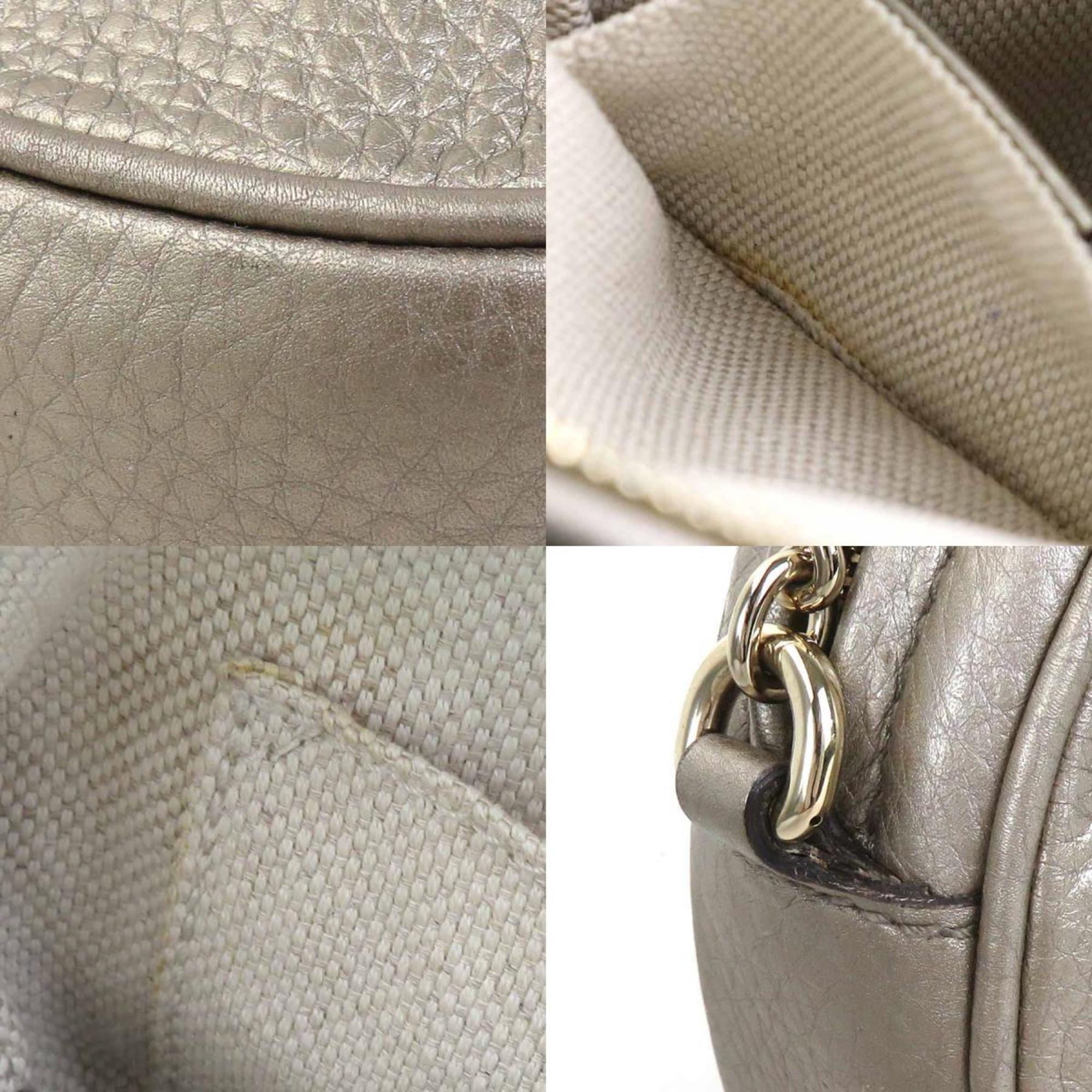Gucci Gold Leather Shoulder Bag (Pre-Owned)