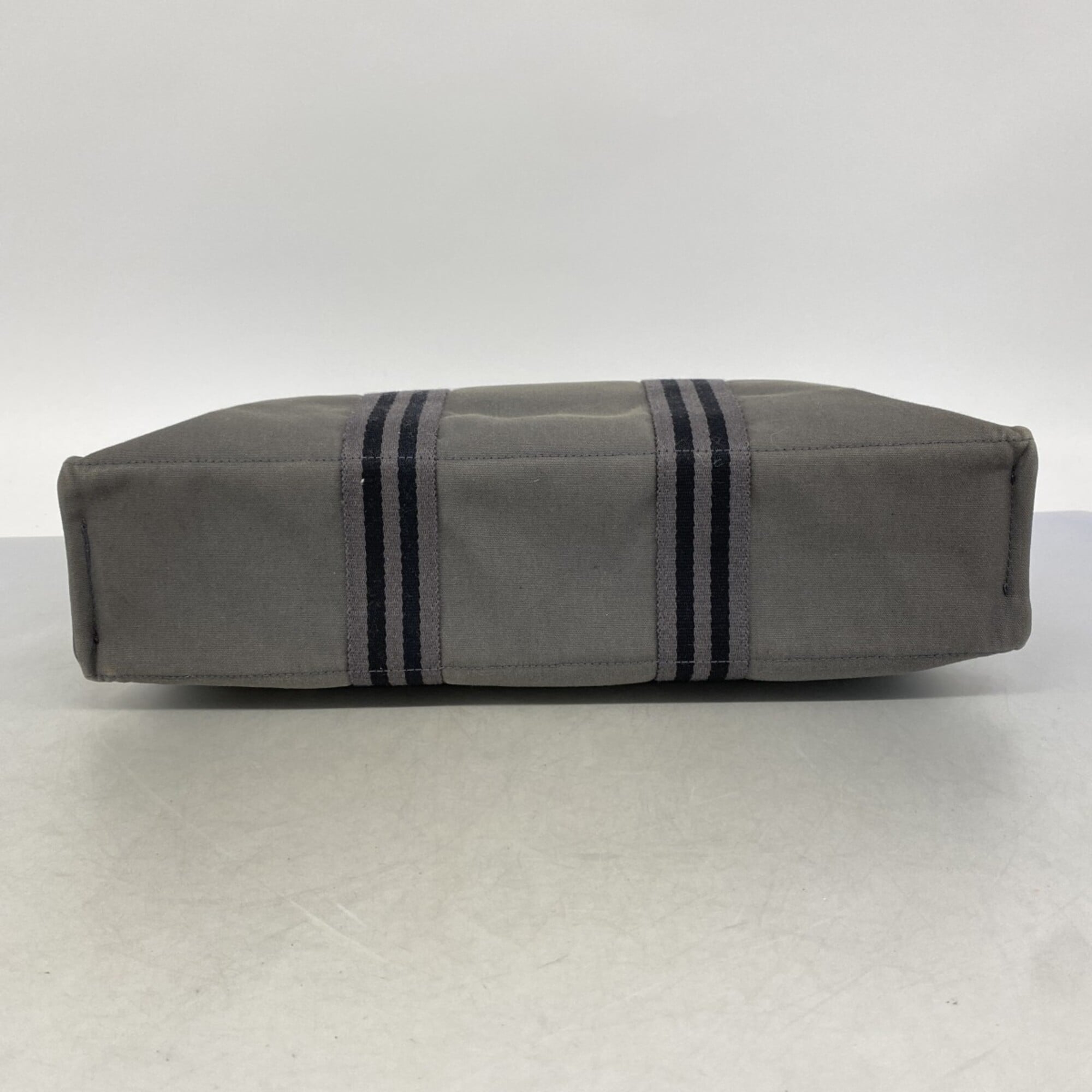 Hermes Gray Canvas Tote Bag (Pre-Owned)