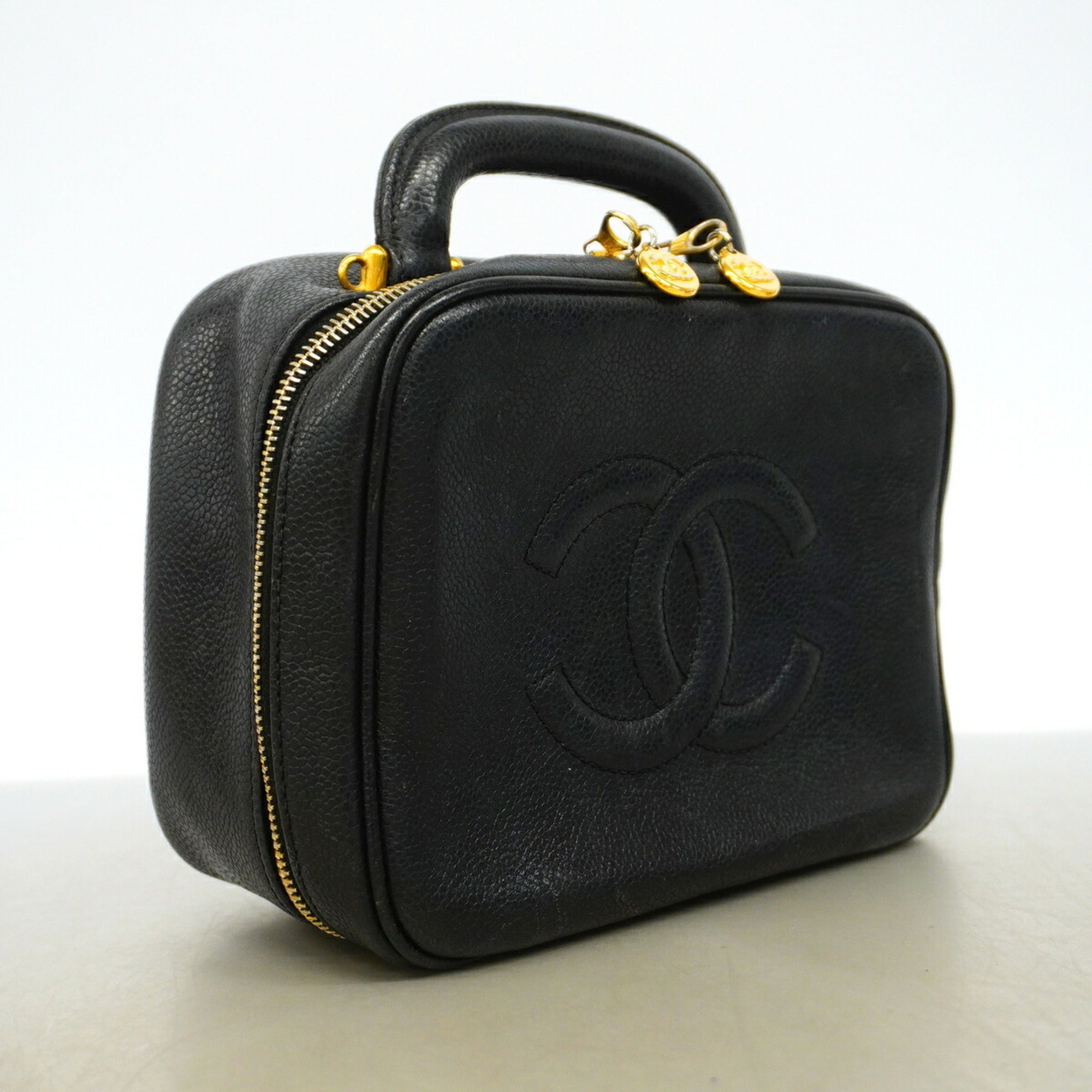 Chanel Black Grained Calfskin Vanity Bag (Pre-Owned)