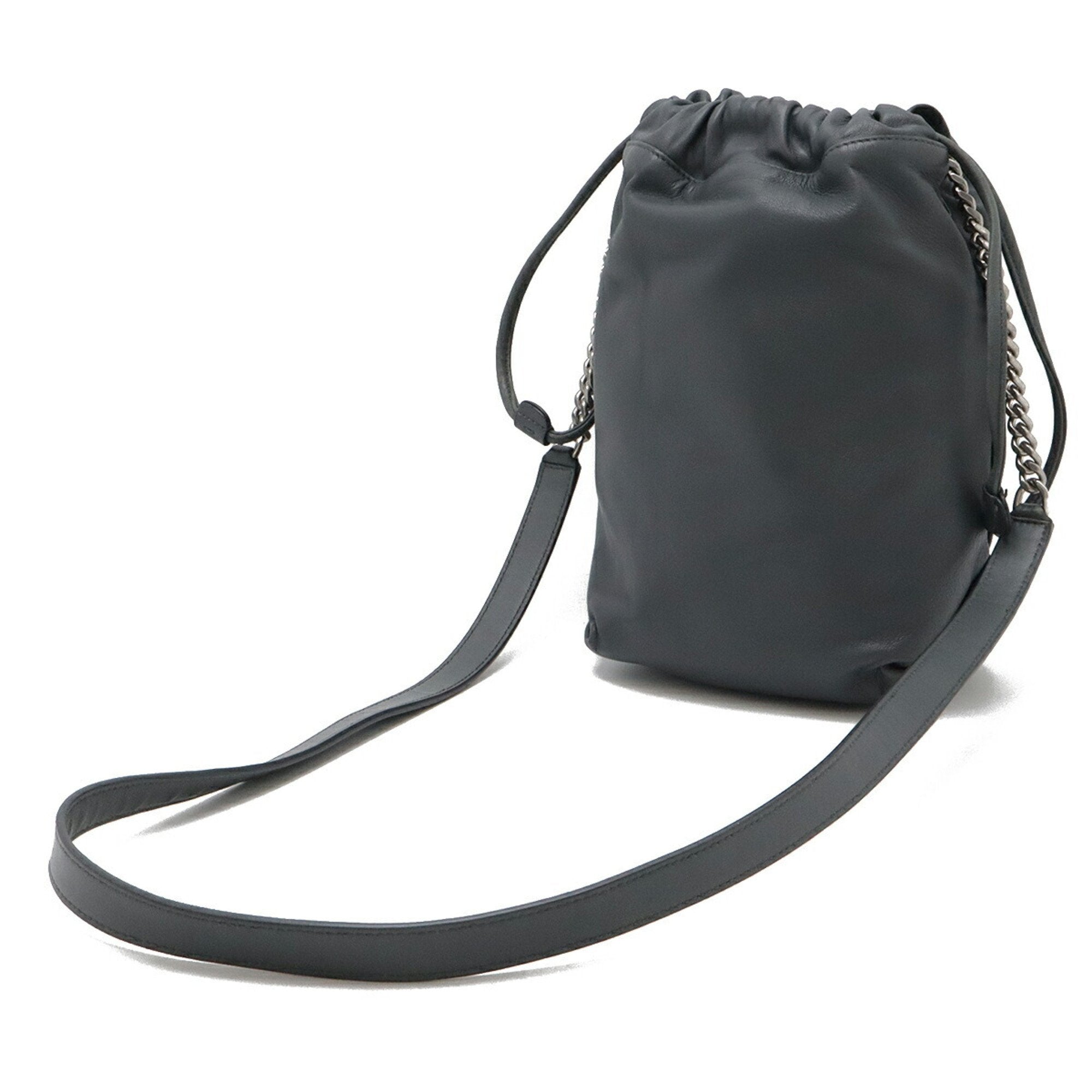 Yves Saint Laurent Gray Leather Shoulder Bag (Pre-Owned)