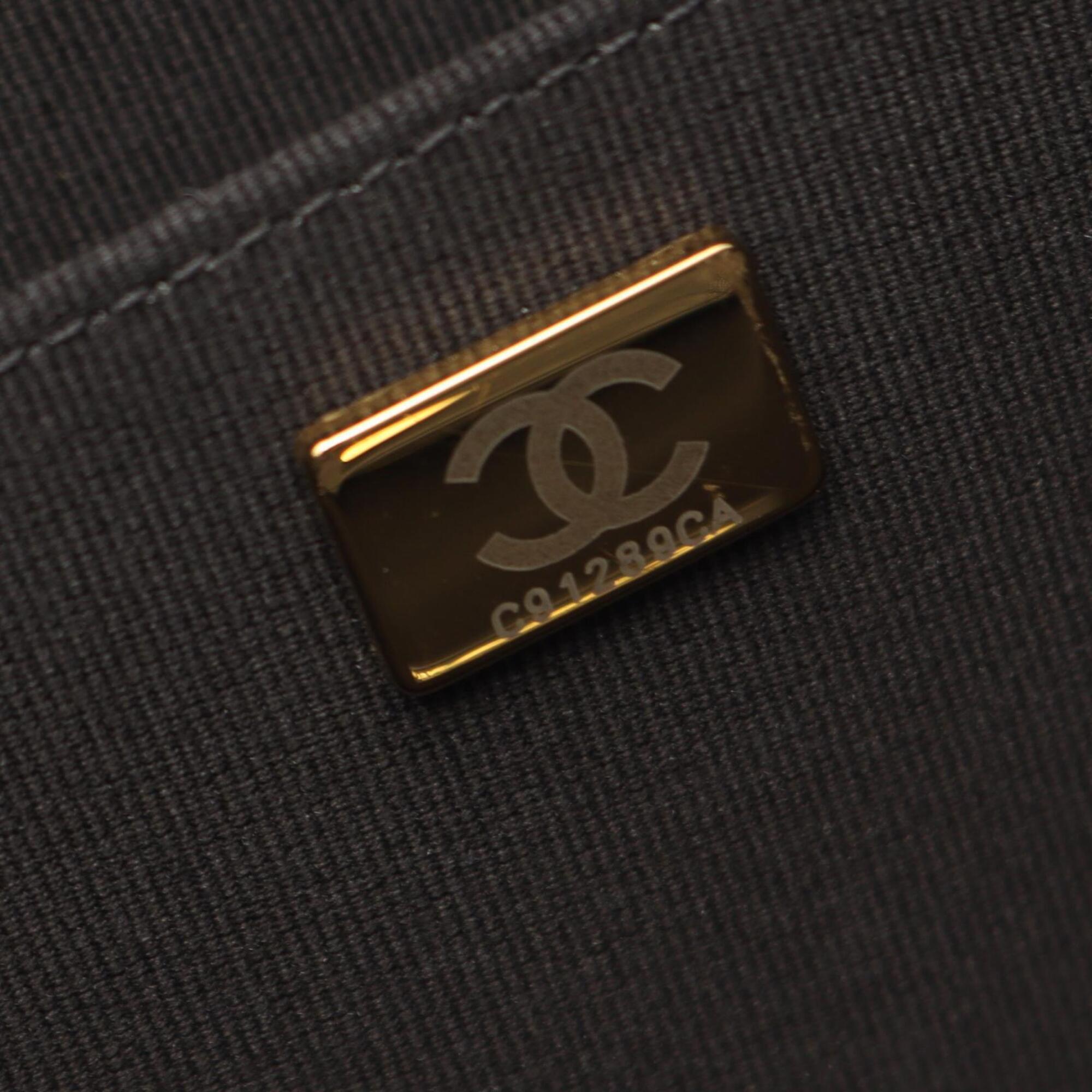 Chanel Black Grained Calfskin Handbag Tote Bag (Pre-Owned)
