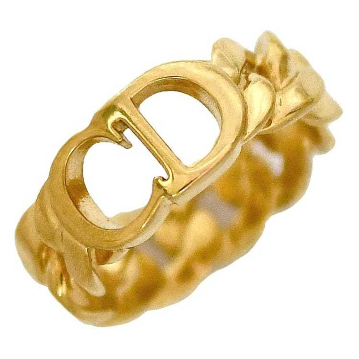 Christian Dior Gold Plating Band Ring (Pre-Owned)