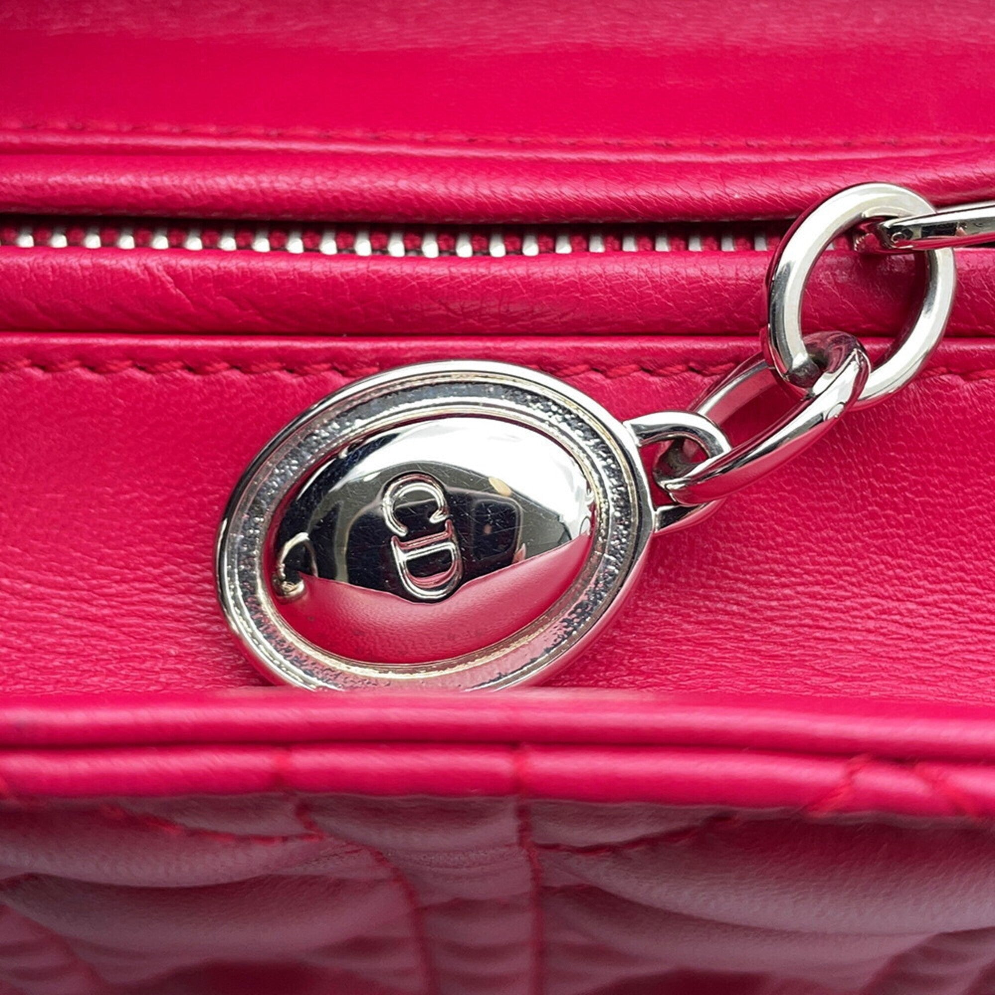 Christian Dior Lady Dior Pink Leather Handbag (Pre-Owned)