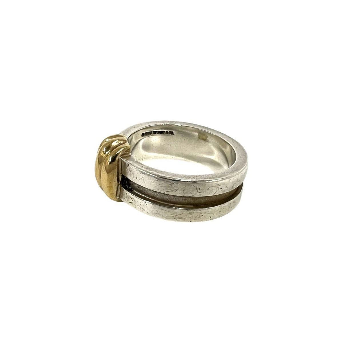 Tiffany Gold Silver Yellow Gold (18K) Silver 925 Band Ring (Pre-Owned)