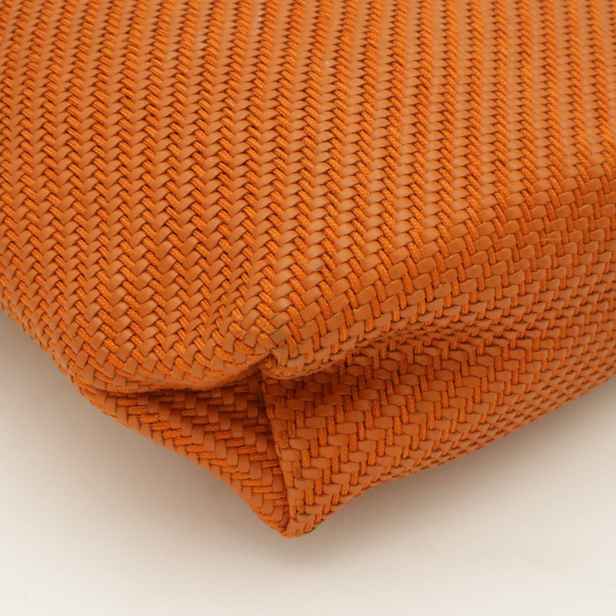 Hermes Multi-Color Orange Wool Leather Handbag Tote Bag (Pre-Owned)