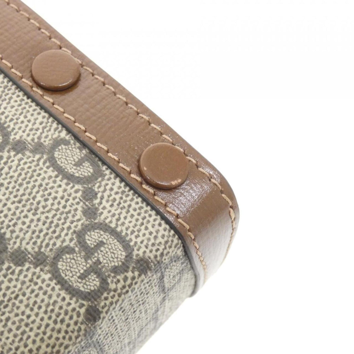 Gucci Beige Brown Gg Supreme Leather Shoulder Bag (Pre-Owned)