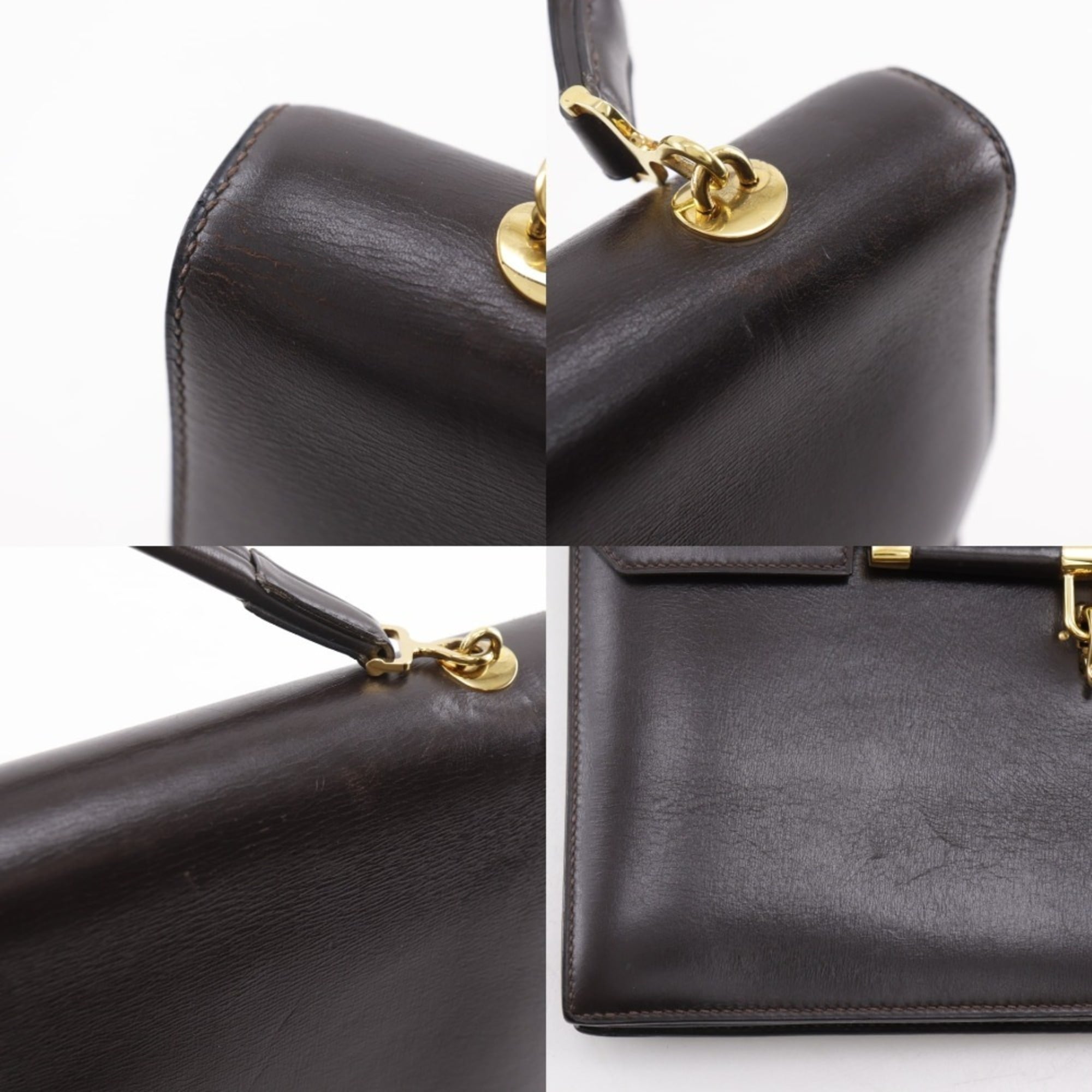 Hermes Brown Box Calf Leather Handbag (Pre-Owned)