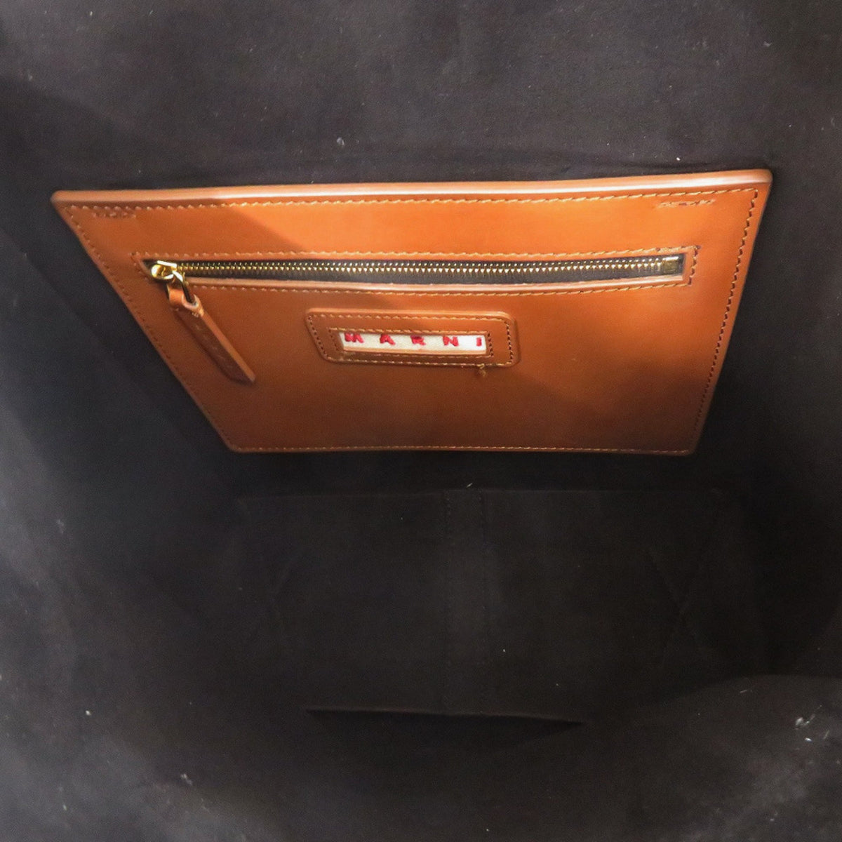 Marni Brown Ivory Leather Shoulder Bag (Pre-Owned)