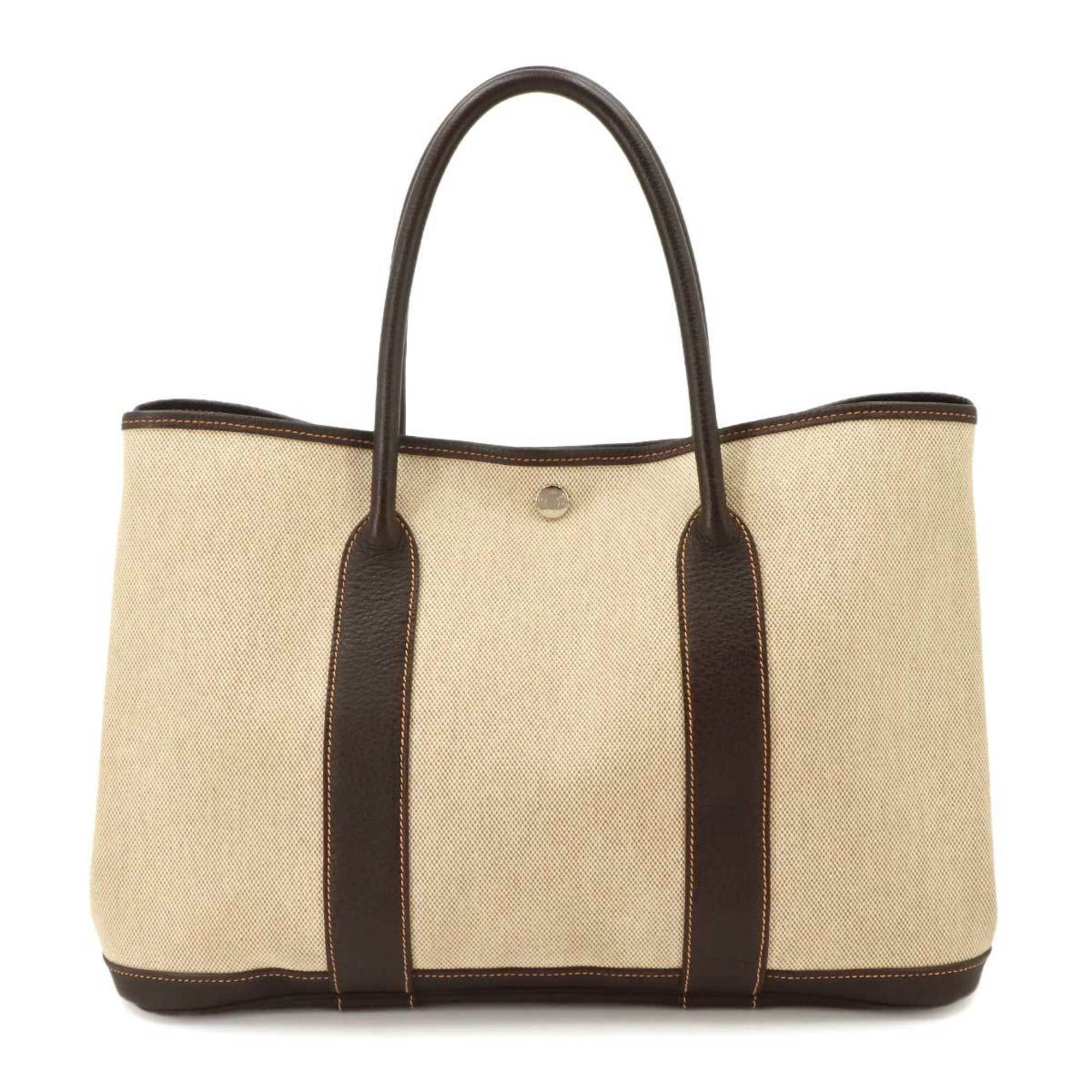 Hermes Marron Natural Toile H Handbag Tote Bag (Pre-Owned)