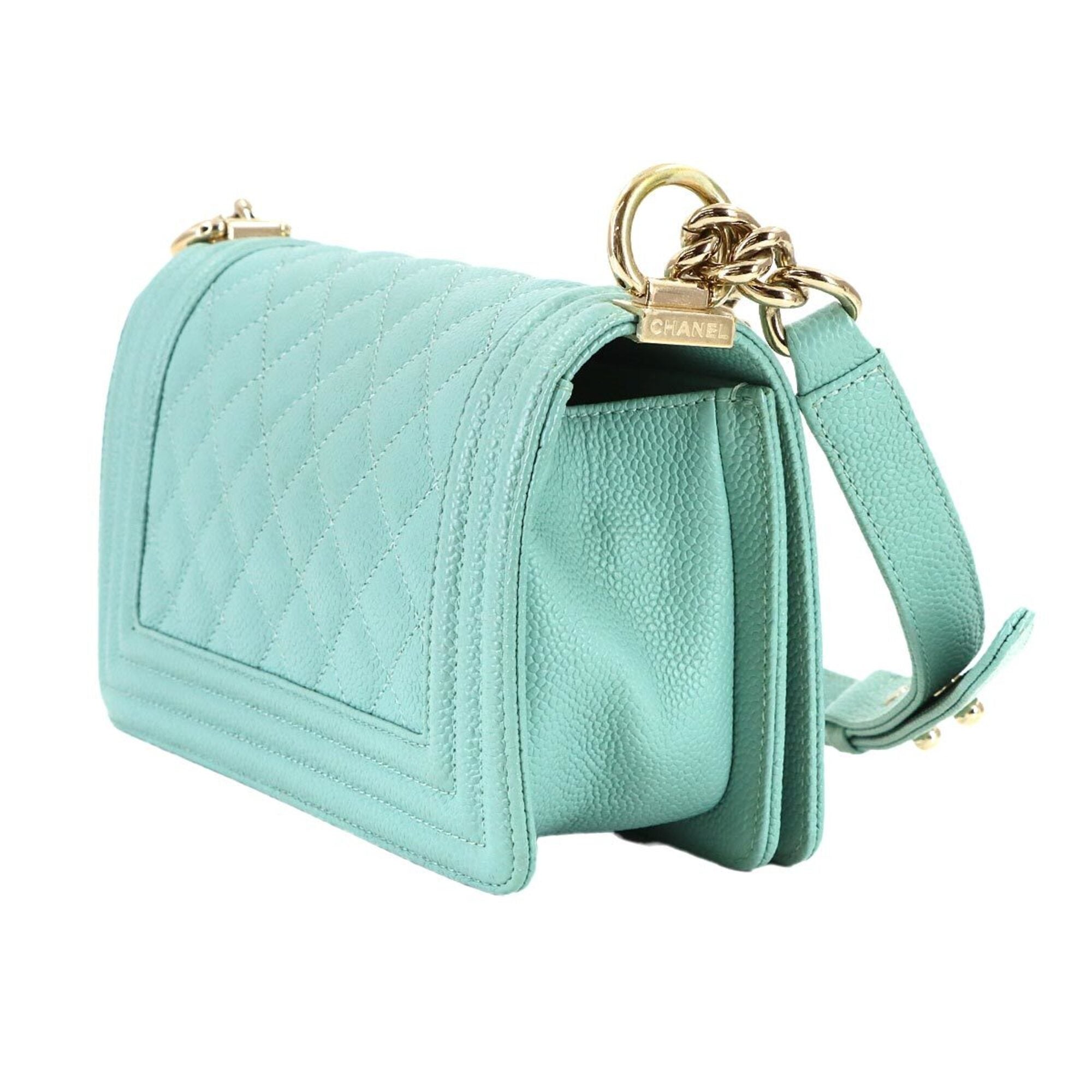 Chanel Blue Grained Calfskin Handbag Shoulder Bag (Pre-Owned)