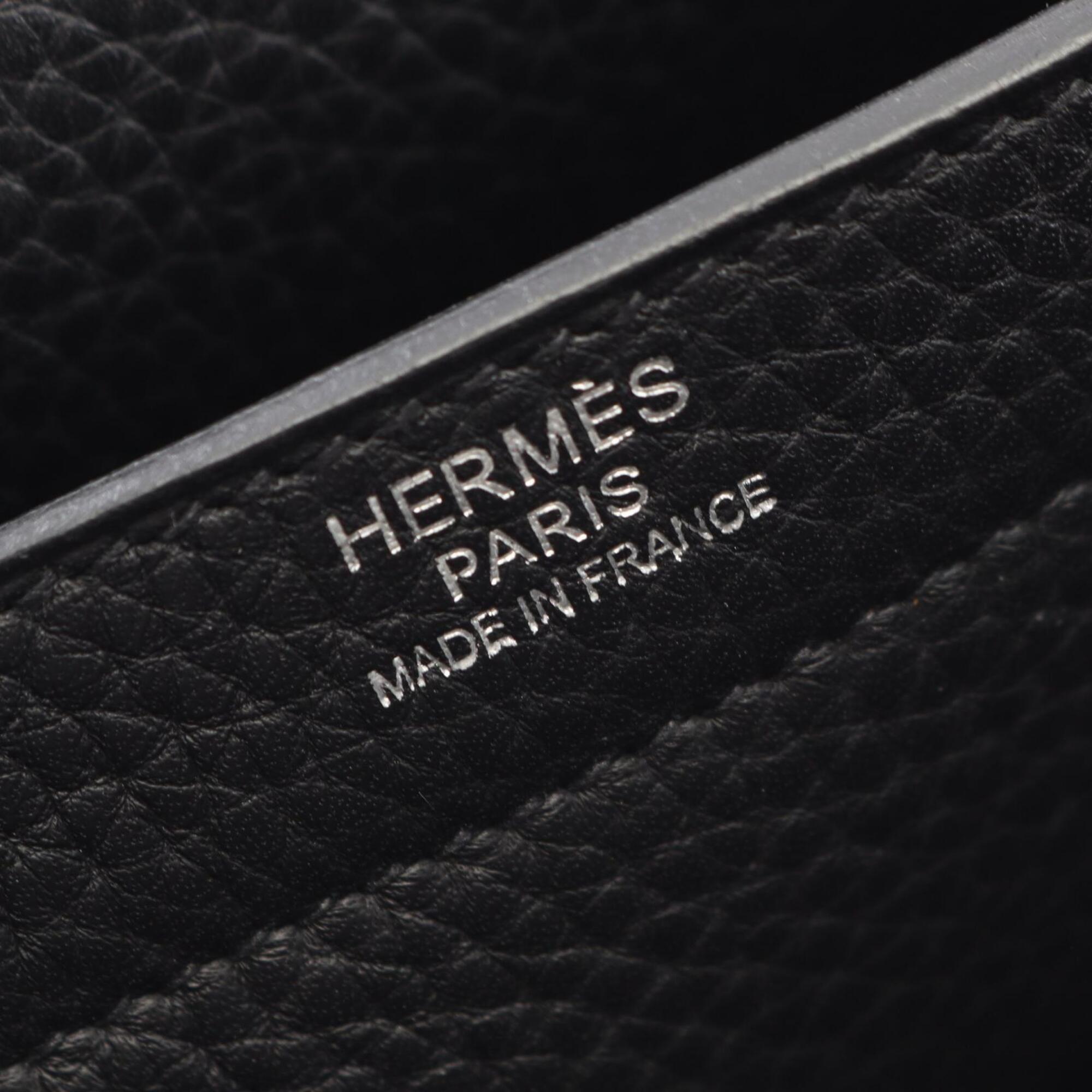 Hermes Black Taurillon Clemence Leather Handbag (Pre-Owned)
