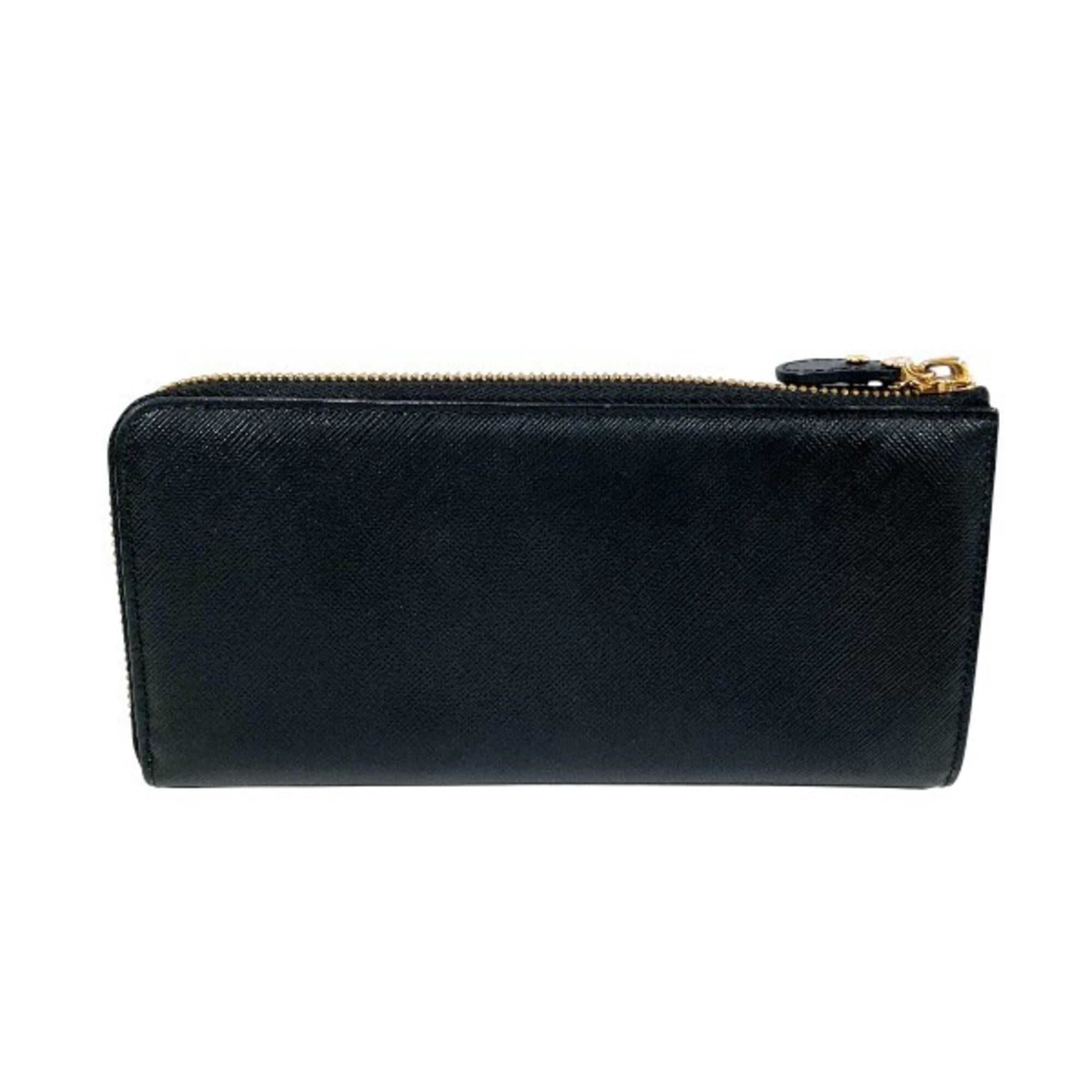Salvatore Ferragamo Black Leather Long Wallet (Bi-Fold) (Pre-Owned)