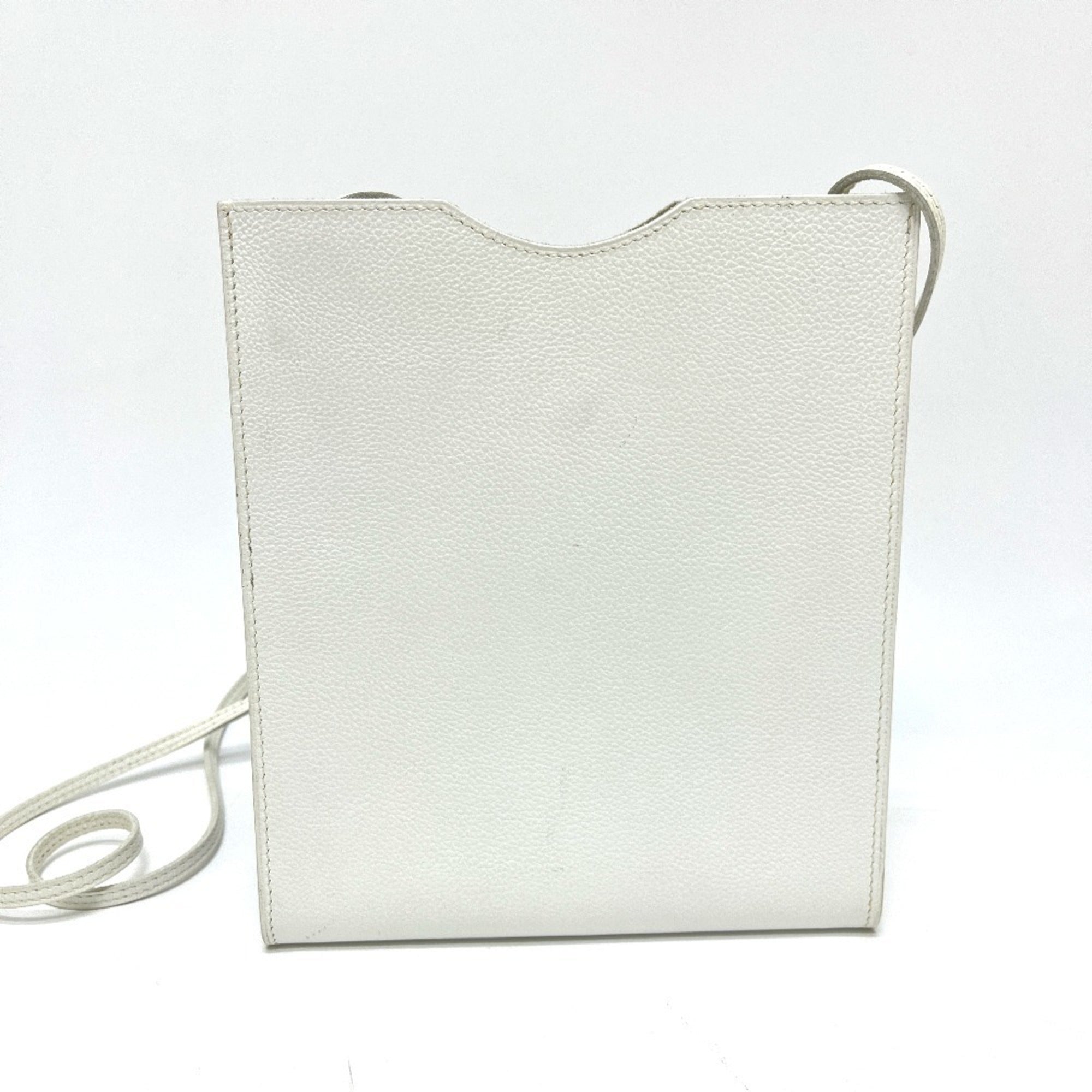 Hermes Onimaitou White Leather Pochette Shoulder Bag (Pre-Owned)