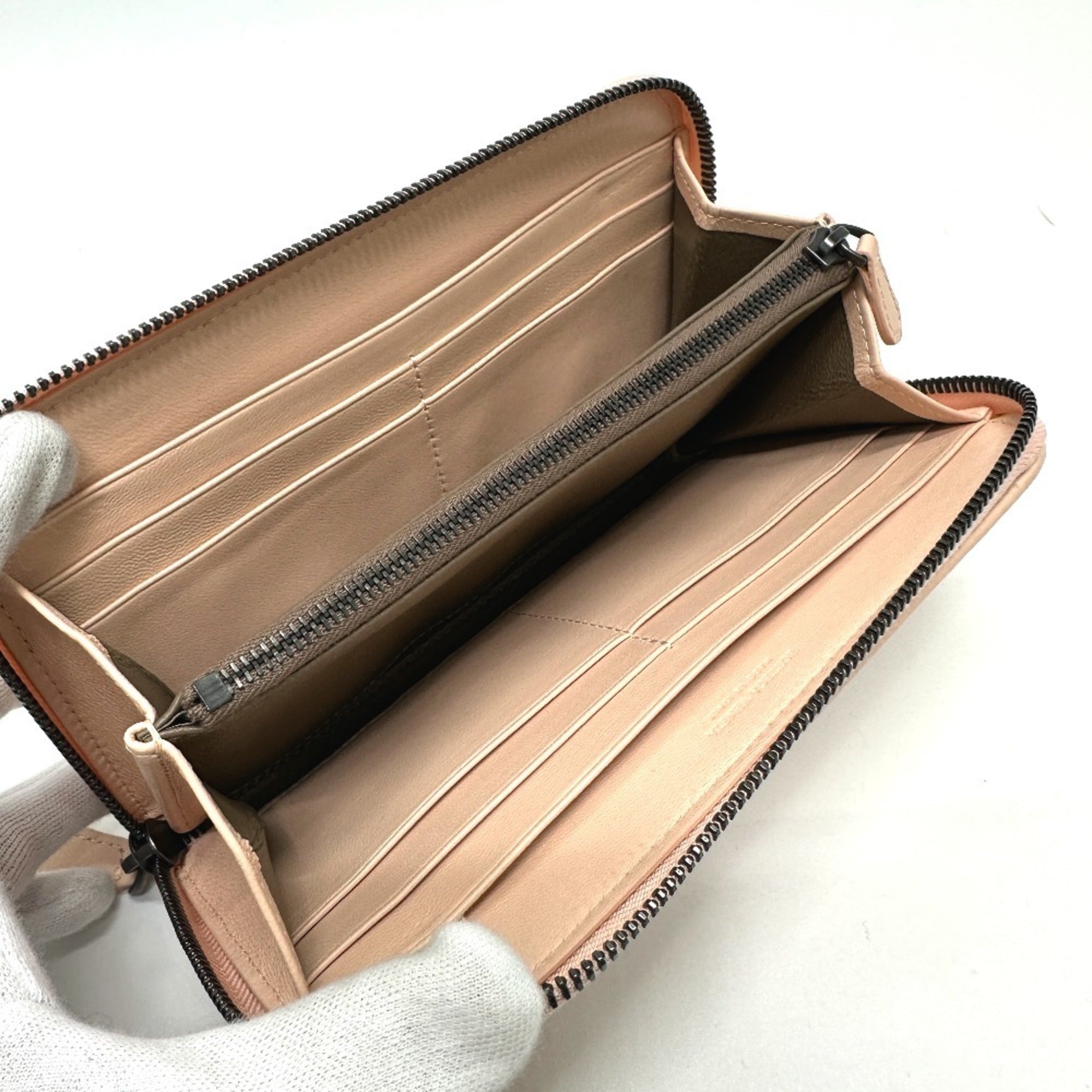 Bottega Veneta Pink Intrecciato Long Wallet (Bi-Fold) (Pre-Owned)