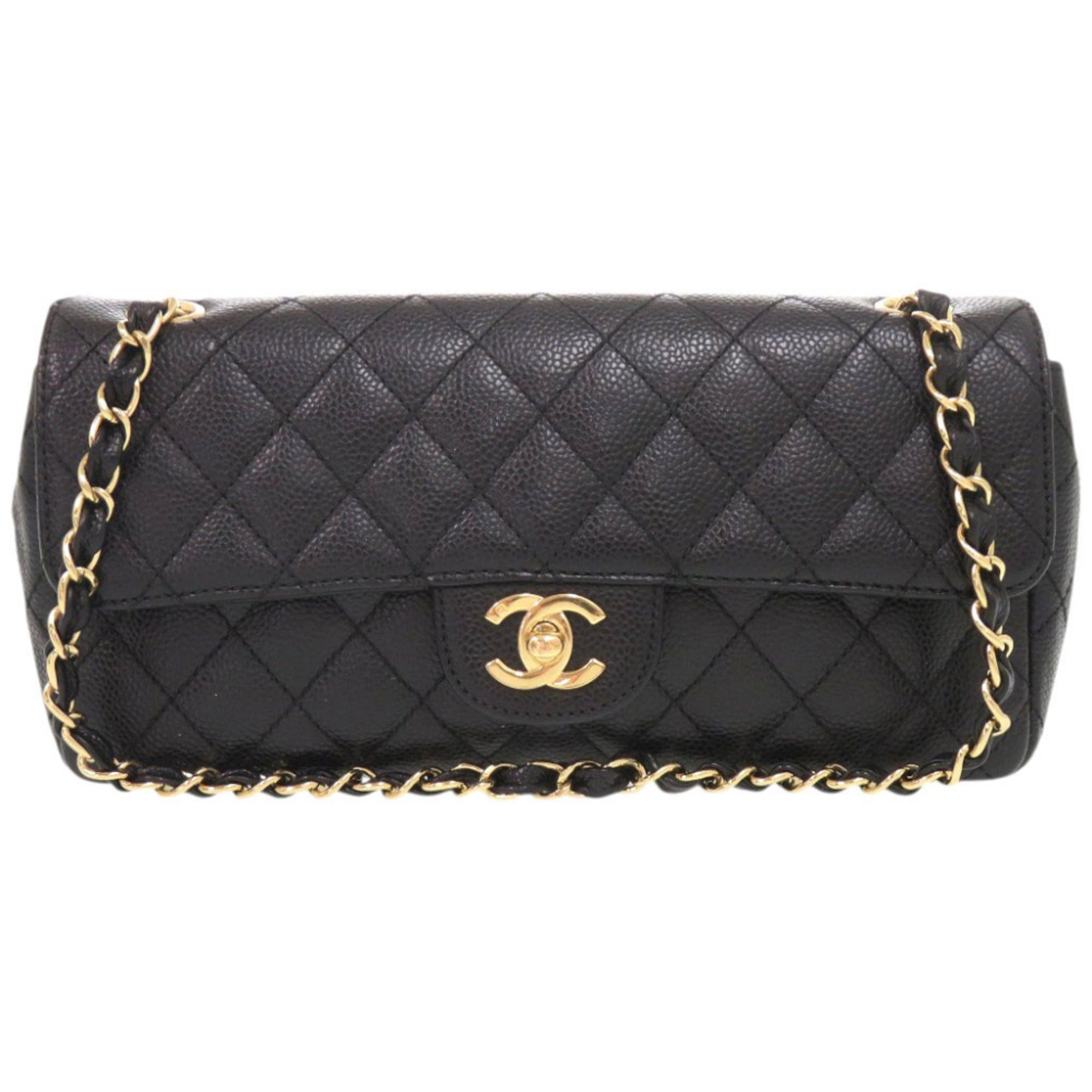 Chanel Black Grained Calfskin Shoulder Bag (Pre-Owned)