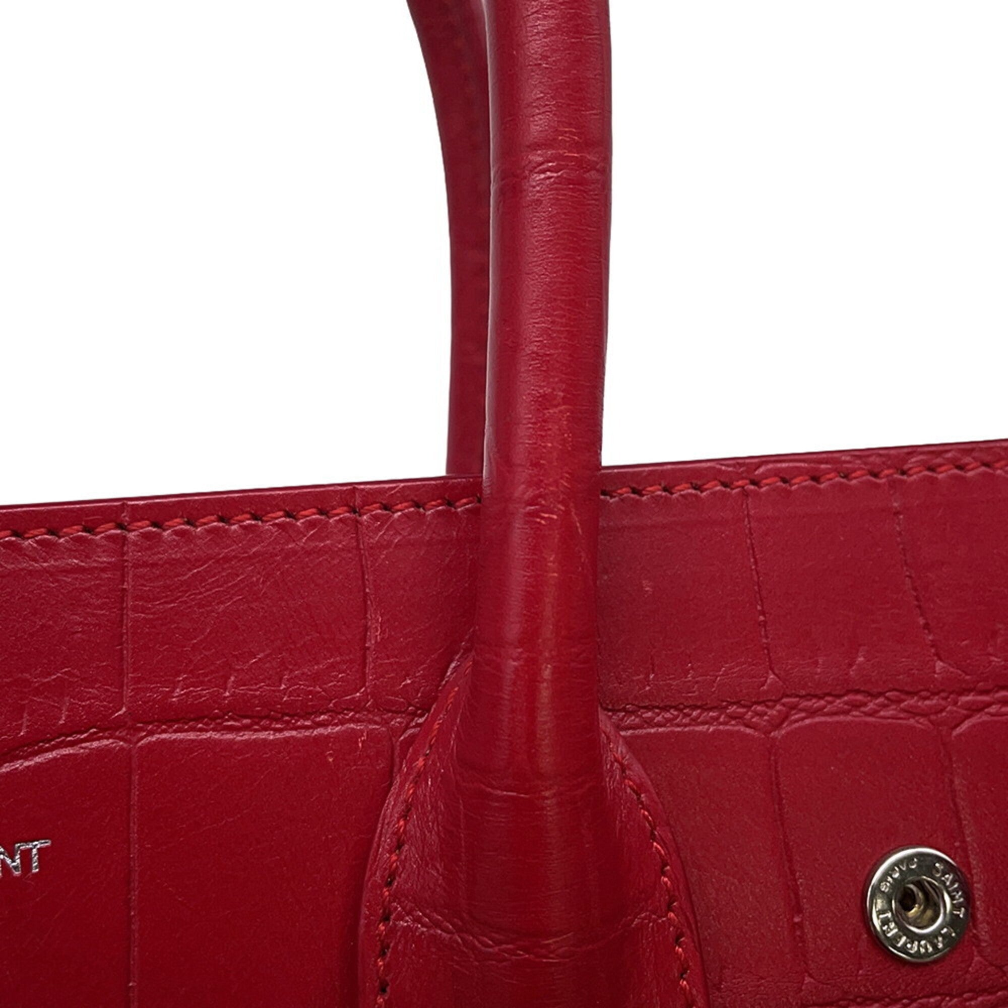 Yves Saint Laurent Sac De Jour Red Color Leather Handbag (Pre-Owned)