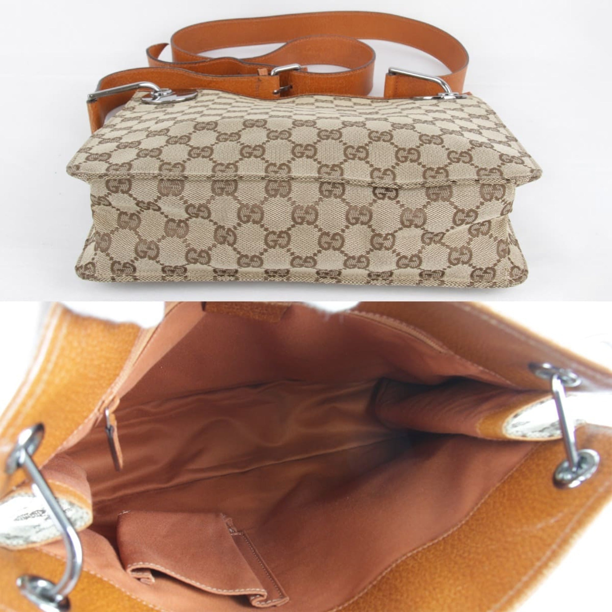Gucci Gg Canvas Beige Gg Canvas Shoulder Bag (Pre-Owned)