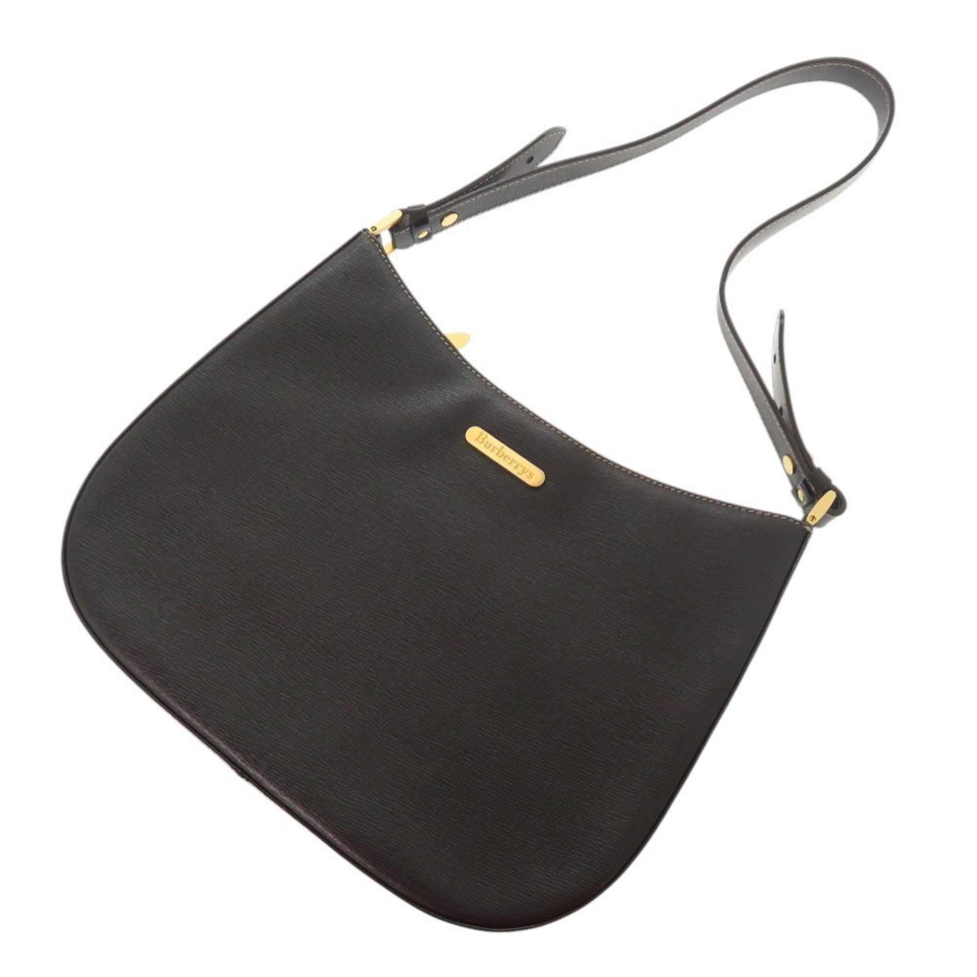 Burberry Black Leather Shoulder Bag (Pre-Owned)
