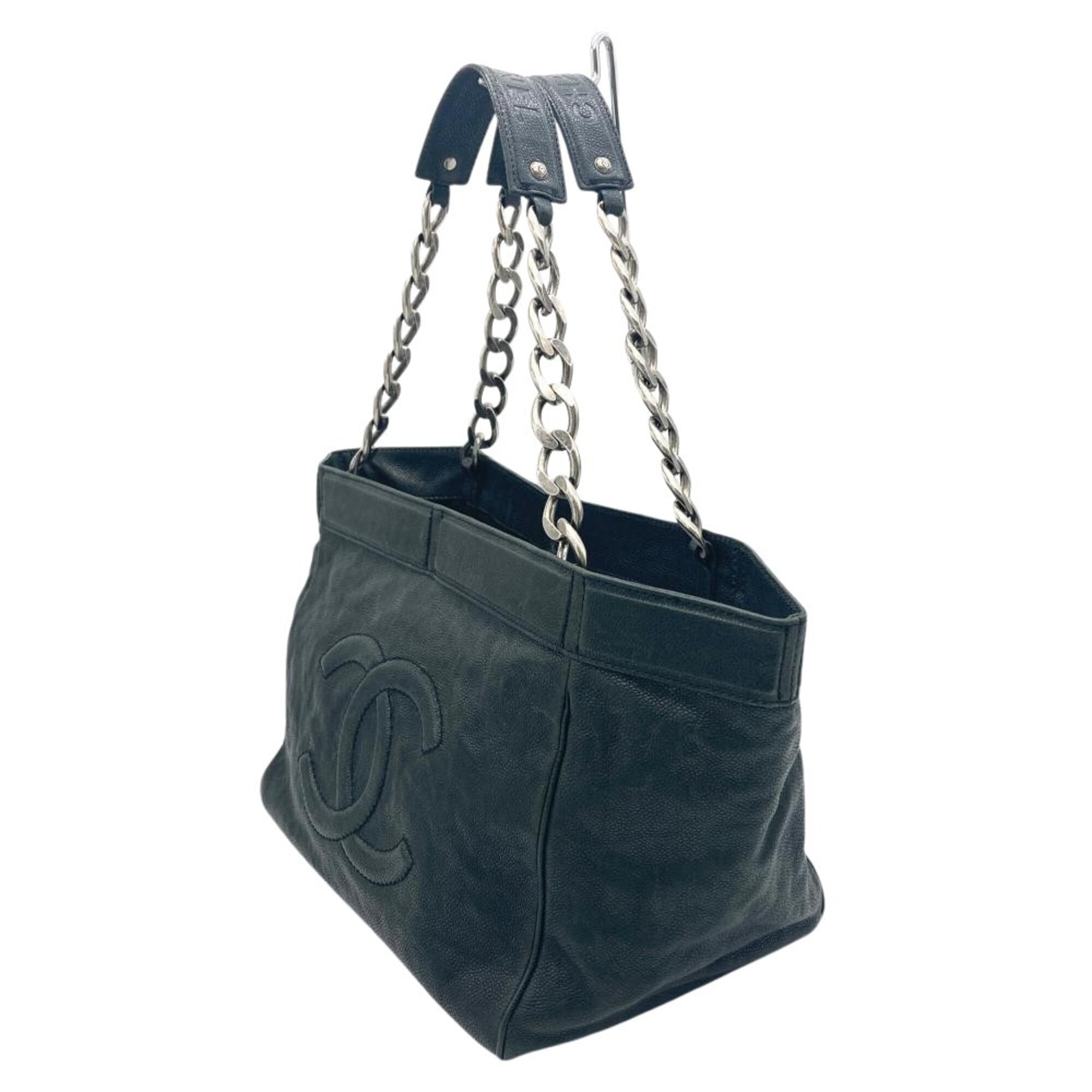 Chanel Black Grained Calfskin Tote Bag (Pre-Owned)