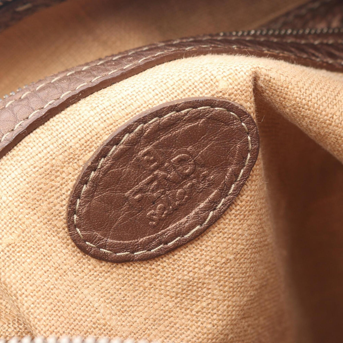 Fendi Brown Leather Handbag Shoulder Bag (Pre-Owned)