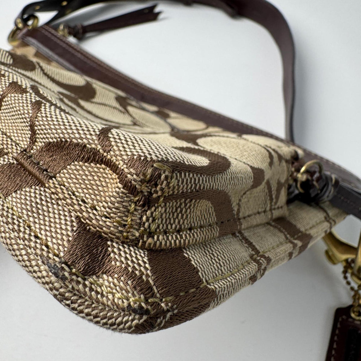 Coach Brown Canvas Leather Shoulder Bag (Pre-Owned)