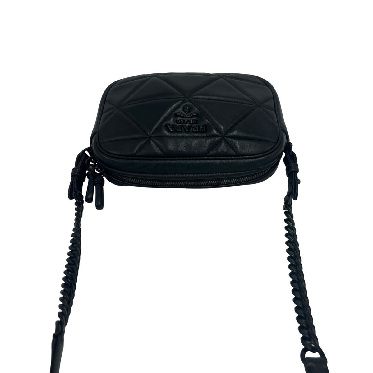 Prada Black Leather Pochette Shoulder Bag (Pre-Owned)