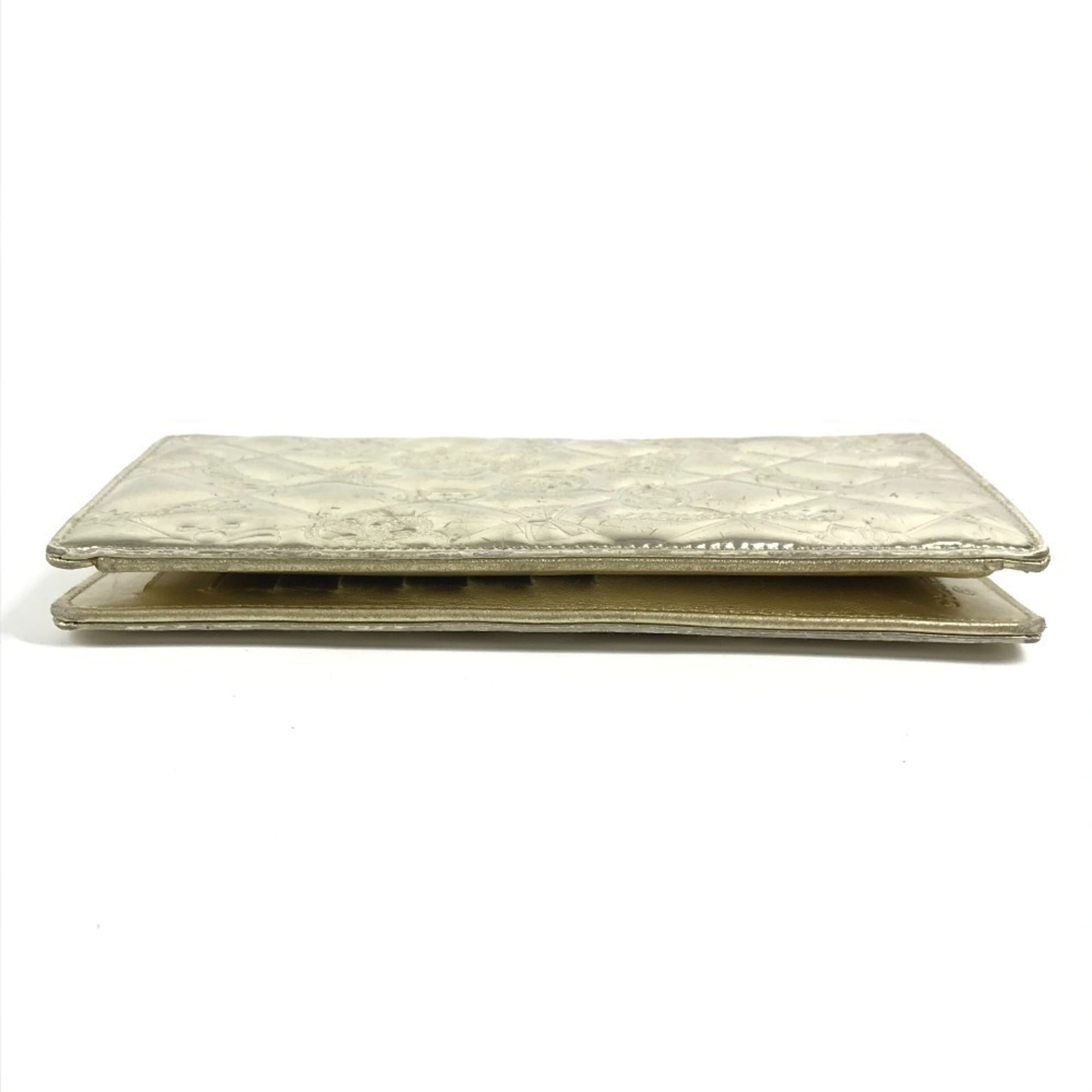 Chanel Gold Leather Long Wallet (Bi-Fold) (Pre-Owned)