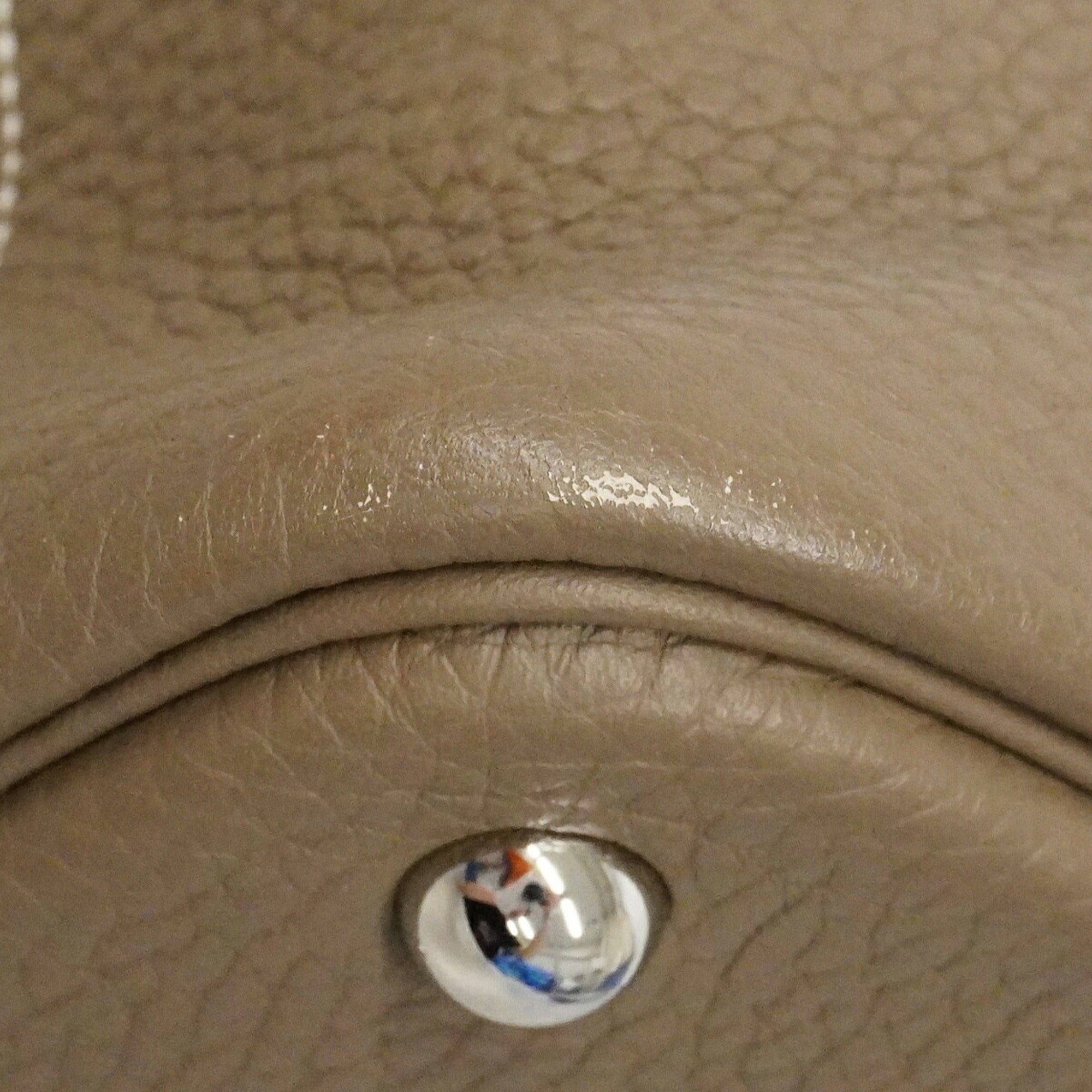 Hermes Etoupe Gray Taurillon Clemence Leather Handbag (Pre-Owned)