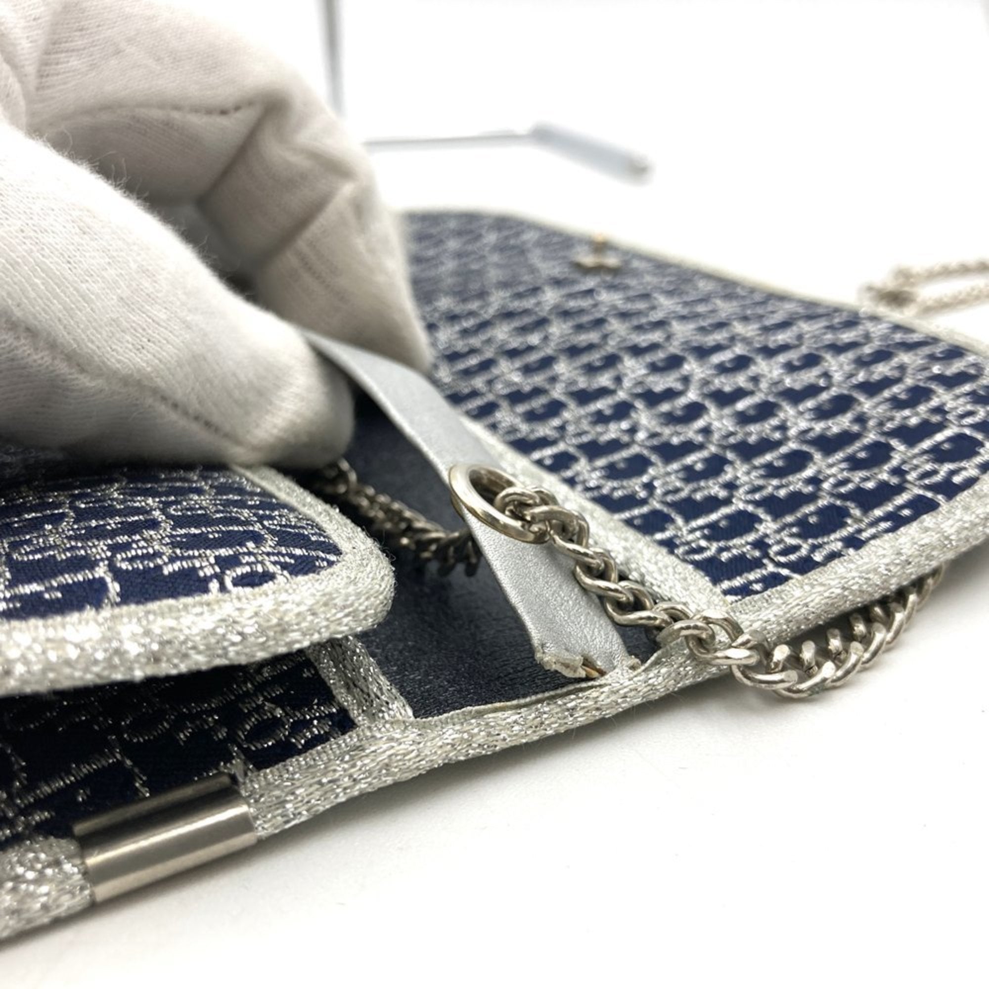 Christian Dior Navy Canvas Shoulder Bag (Pre-Owned)
