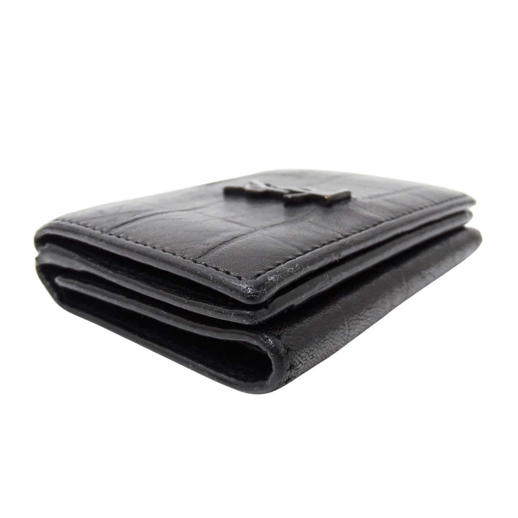 Saint Laurent Black Leather Wallet (Tri-Fold) (Pre-Owned)