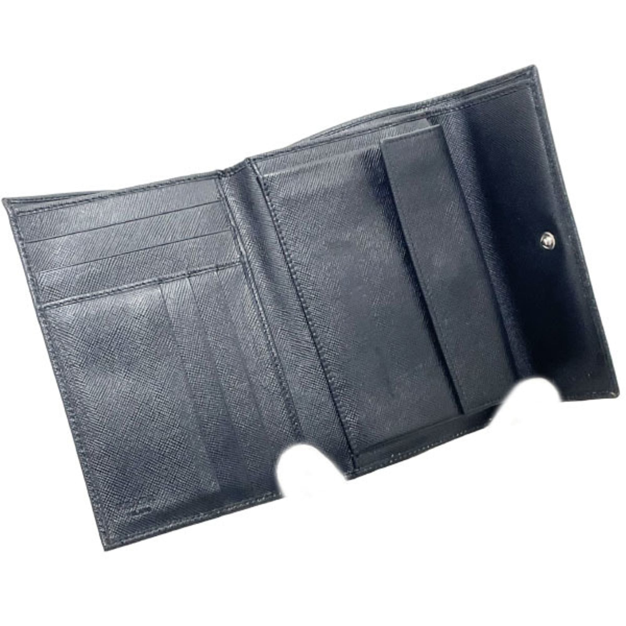 Prada Saffiano Black Nero Saffiano Wallet (Tri-Fold) (Pre-Owned)