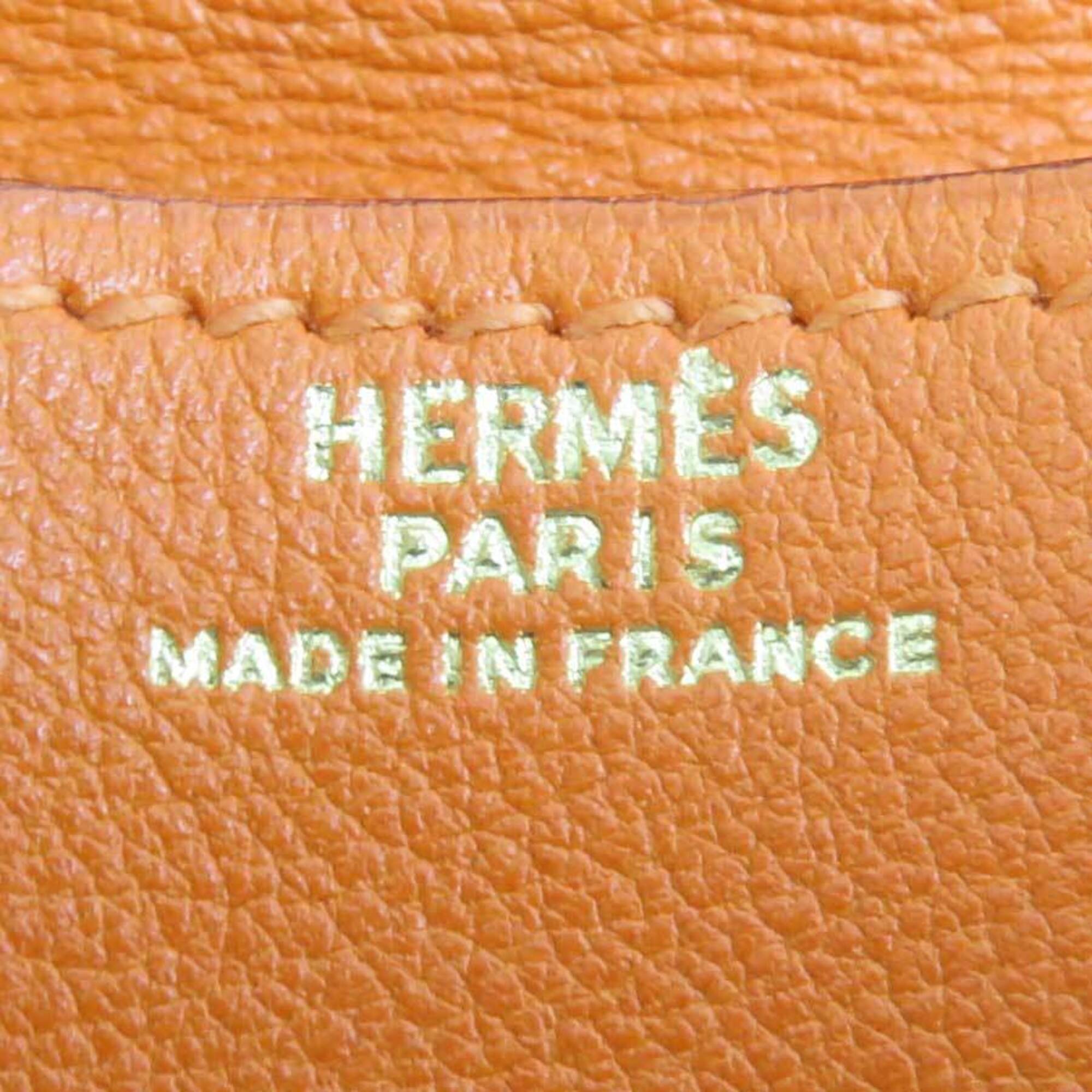 Hermes Orange Leather Coin Purse/Coin Case (Pre-Owned)