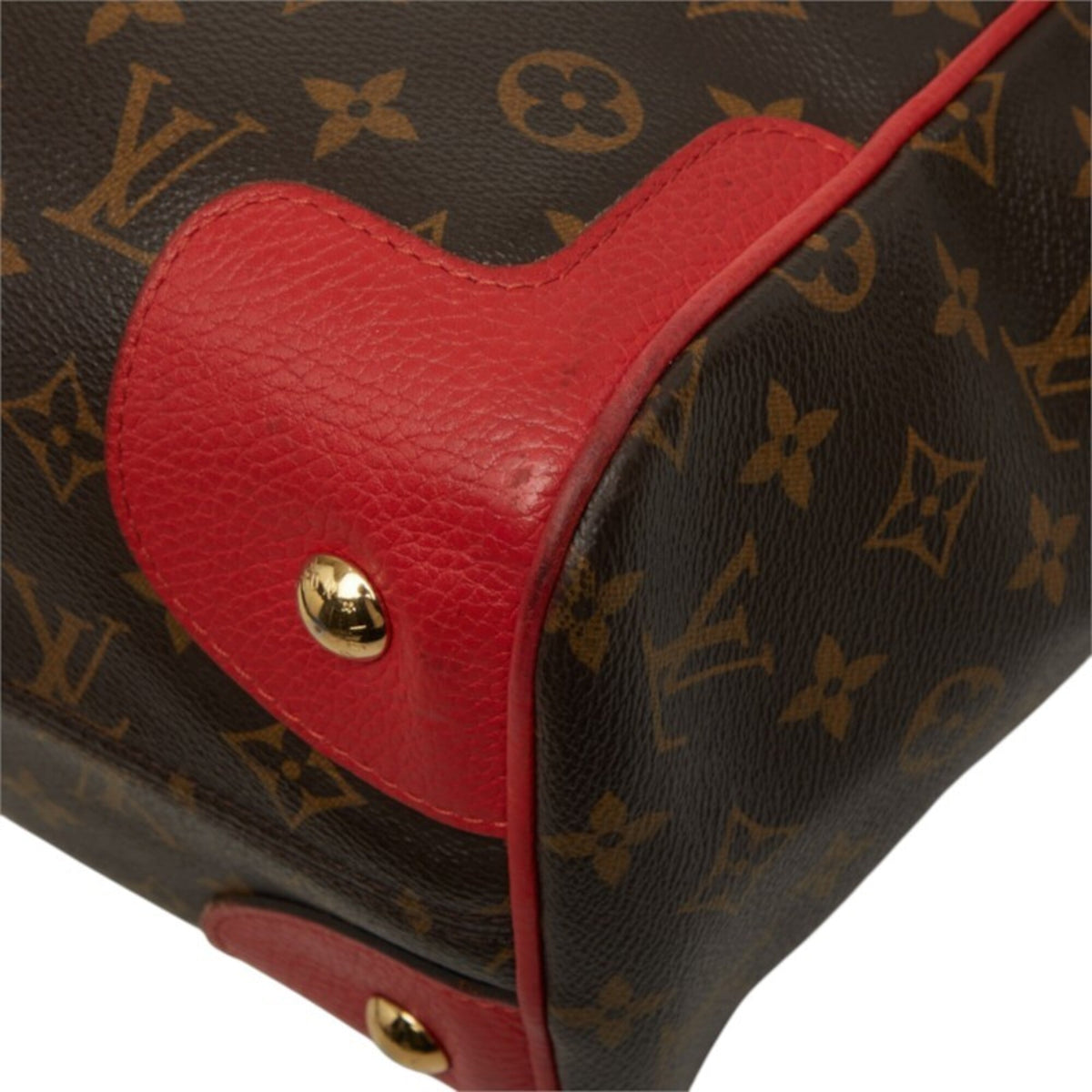 Louis Vuitton Brown Cerise Red Color Pvc Leather Shoulder Bag Tote Bag (Pre-Owned)