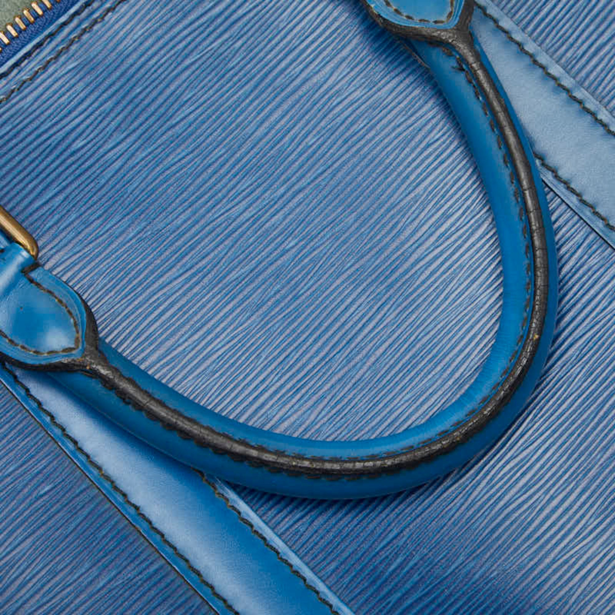 Louis Vuitton Epi Toledo Blue Leather Boston Bag (Pre-Owned)