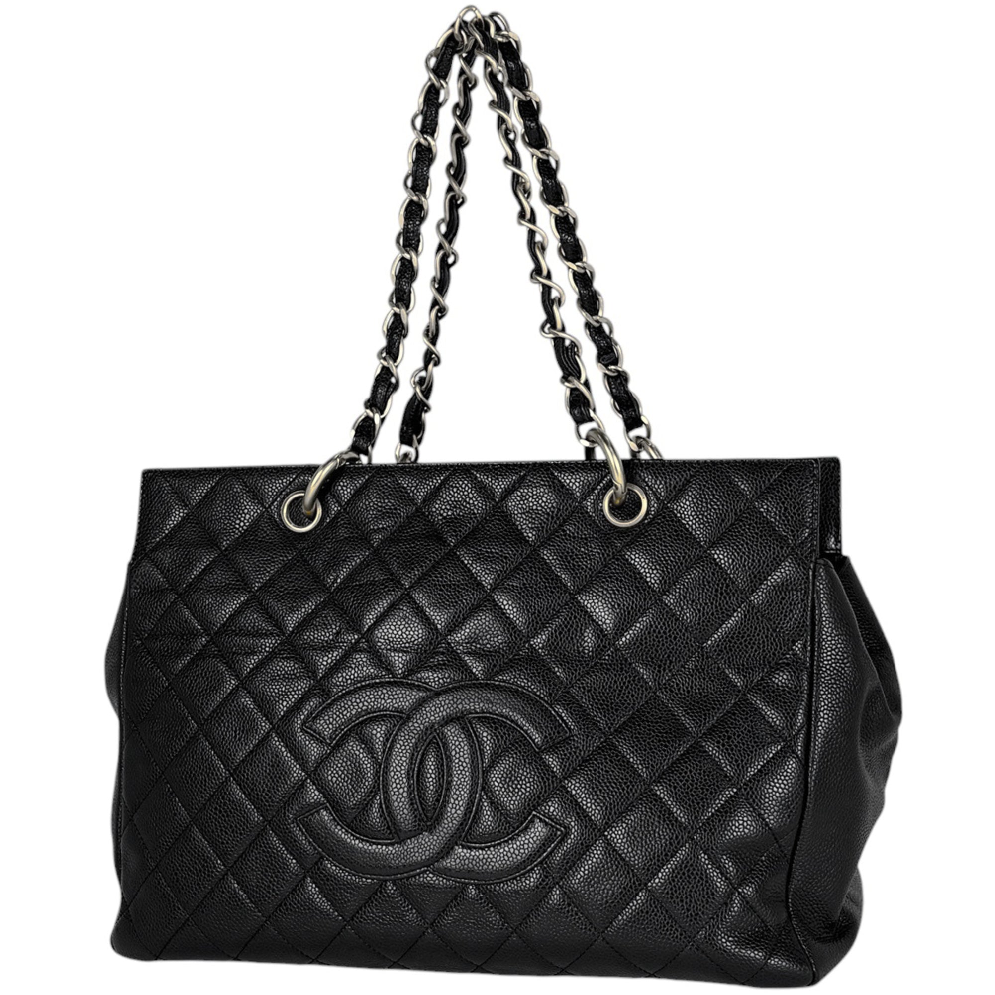 Chanel Black Grained Calfskin Tote Bag (Pre-Owned)
