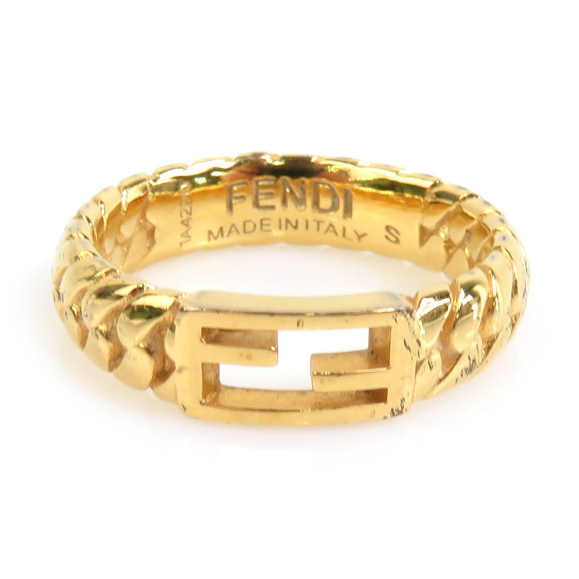 Fendi Gold Metal Band Ring (Pre-Owned)