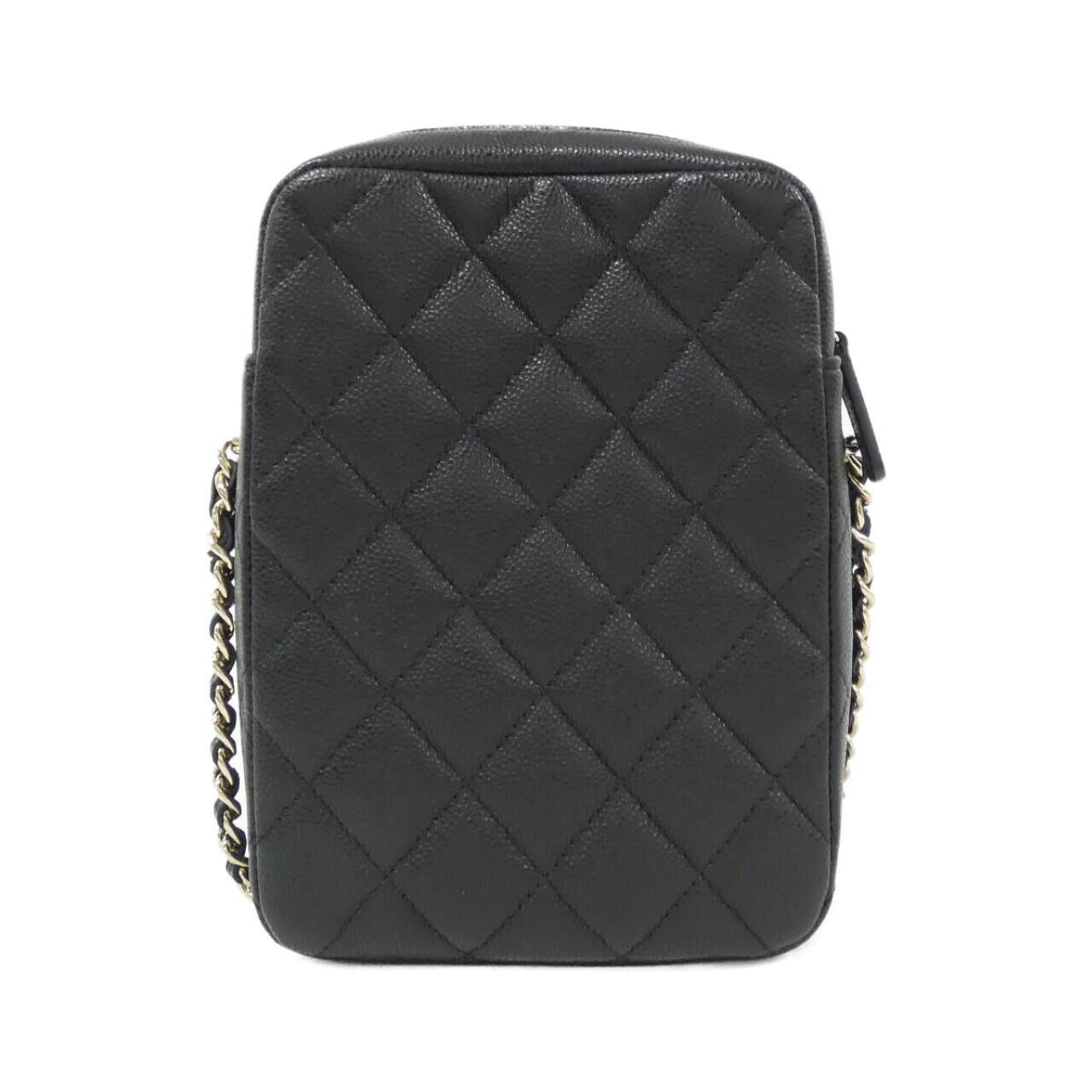 Chanel Black Grained Calfskin Handbag Shoulder Bag (Pre-Owned)
