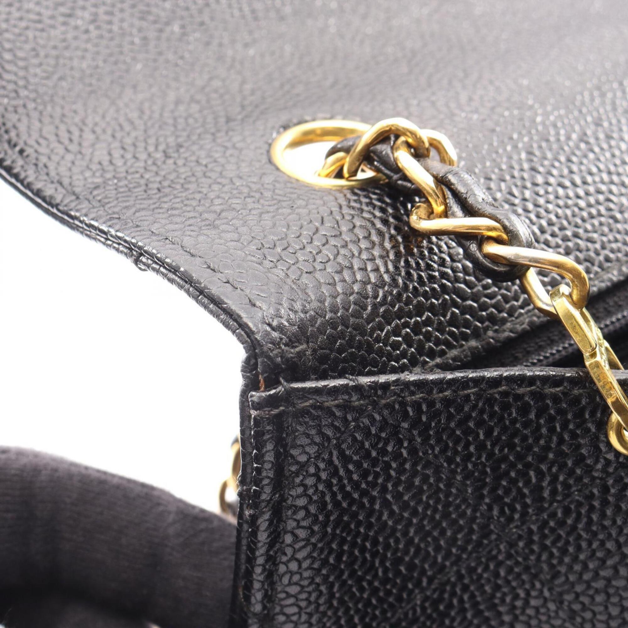 Chanel Black Grained Calfskin Handbag Shoulder Bag (Pre-Owned)