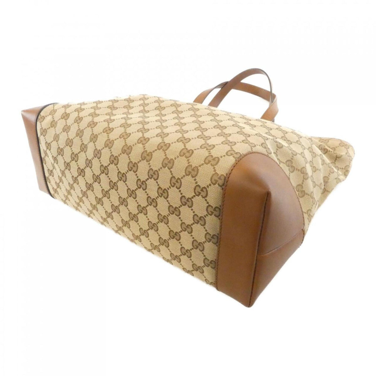 Gucci Beige Gg Canvas Handbag (Pre-Owned)