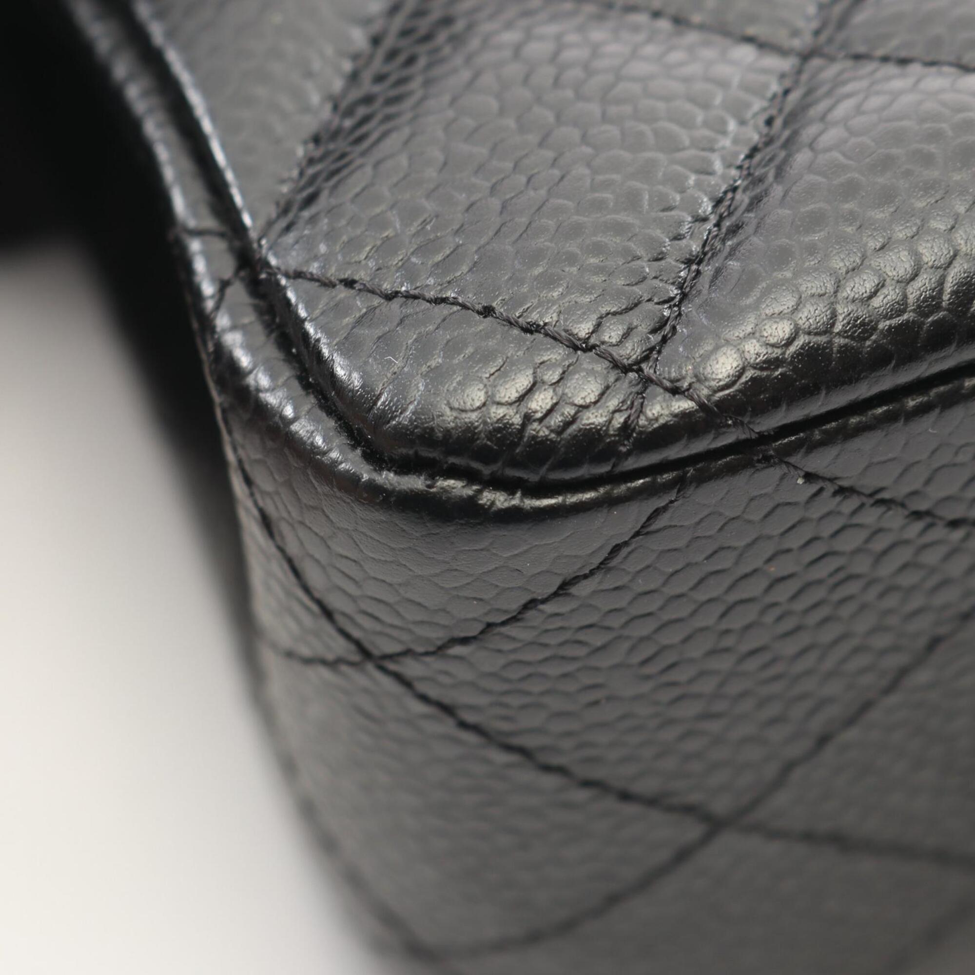 Chanel Black Grained Calfskin Handbag Shoulder Bag (Pre-Owned)