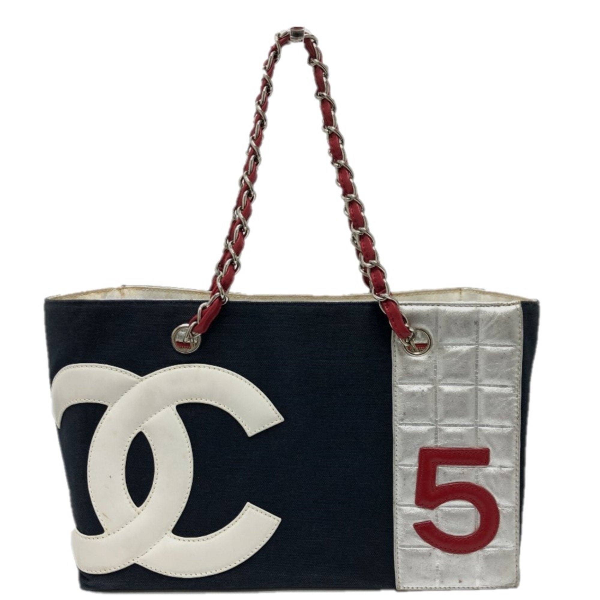 Chanel Navy Cloth Tote Bag (Pre-Owned)