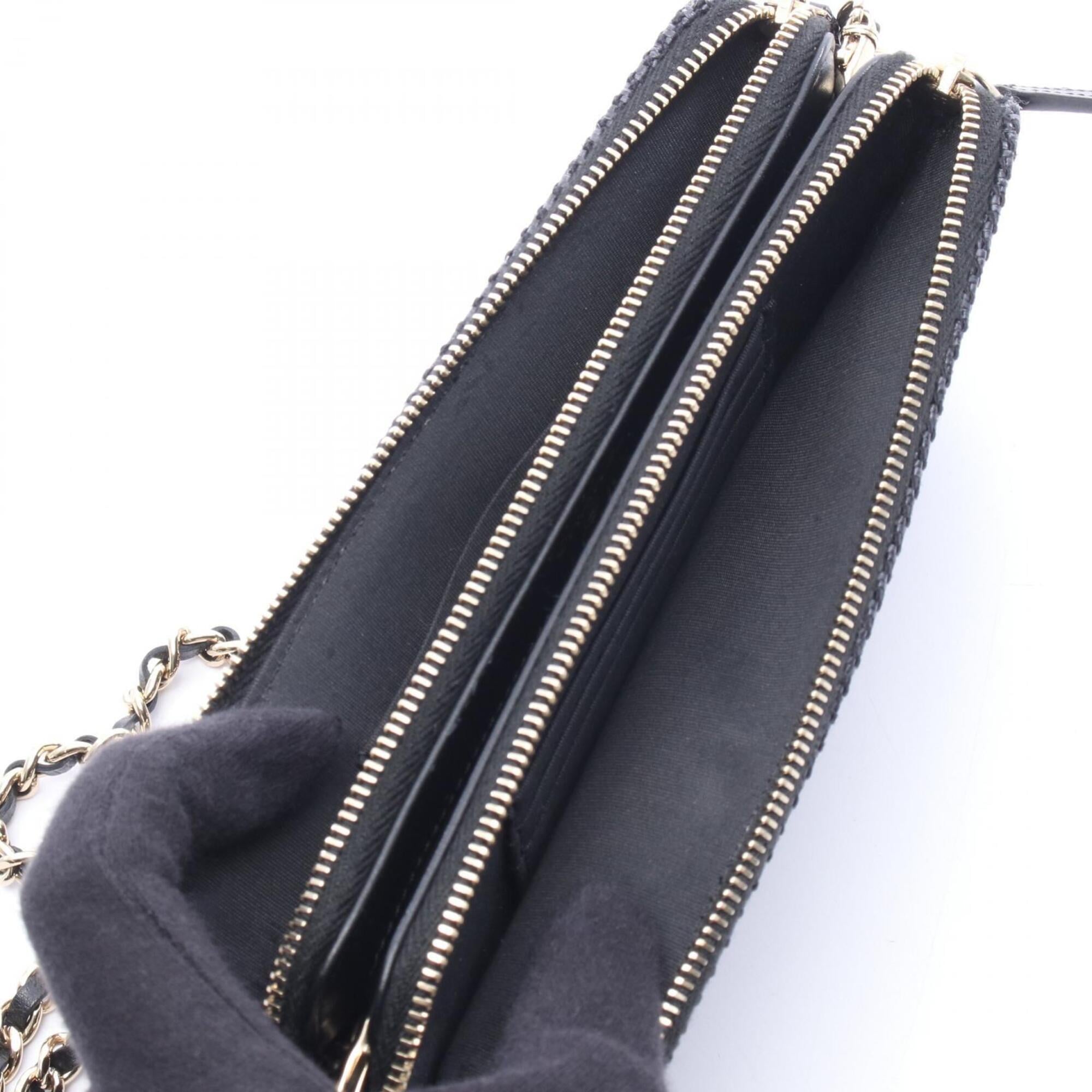 Chanel Navy Fabric Leather Handbag Shoulder Bag (Pre-Owned)