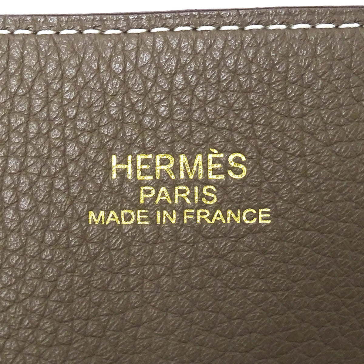 Hermes Blue Etoupe Gray Taurillon Clemence Leather Handbag Tote Bag (Pre-Owned)