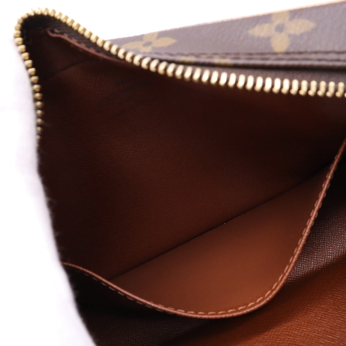 Louis Vuitton Beige Brown Coated Canvas Leather Pochette Shoulder Bag (Pre-Owned)