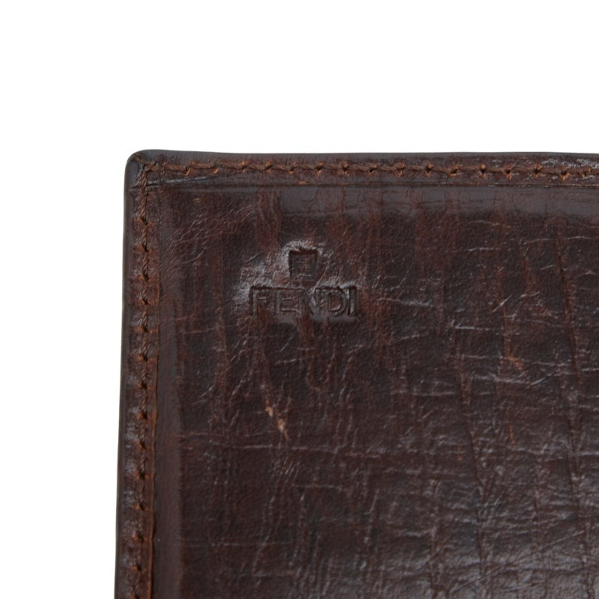 Fendi Brown Khaki Leather Coin Purse/Coin Case (Pre-Owned)