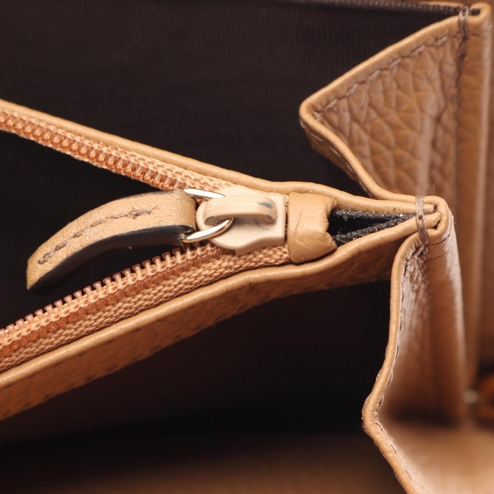 Gucci Brown Leather Long Wallet (Bi-Fold) (Pre-Owned)