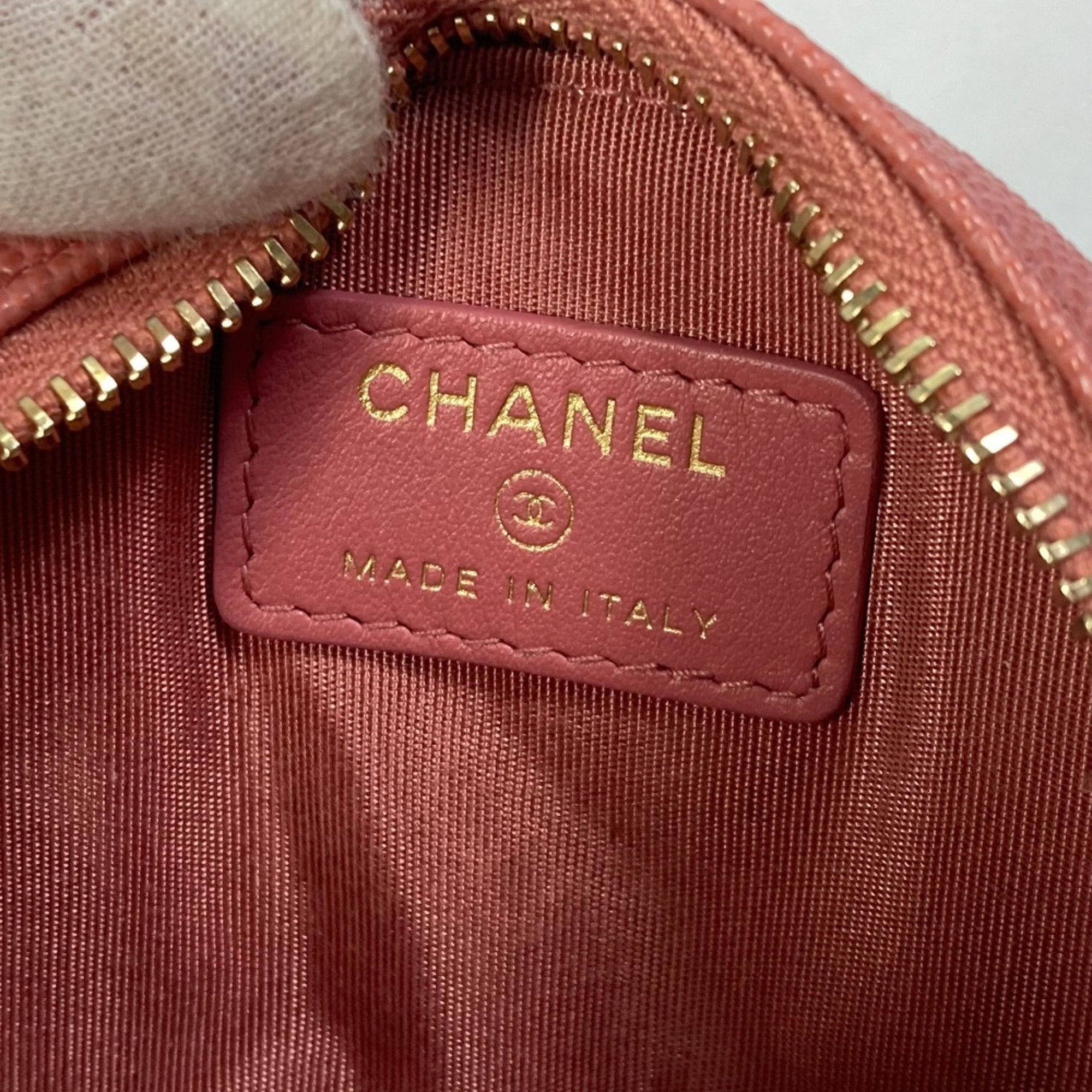 Chanel Pink Leather Coin Purse/Coin Case (Pre-Owned)