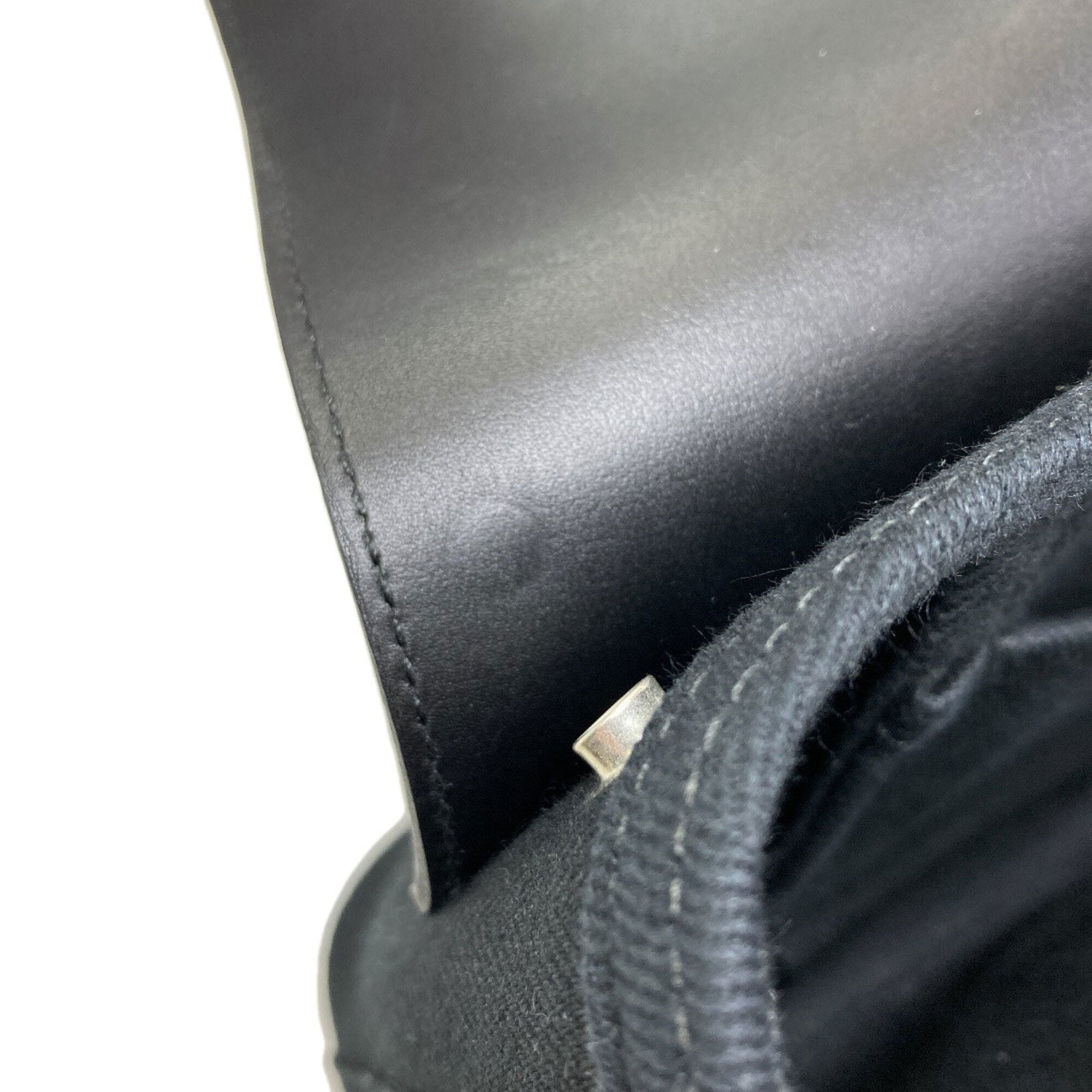 Hermes Black Toile Chevron Handbag (Pre-Owned)